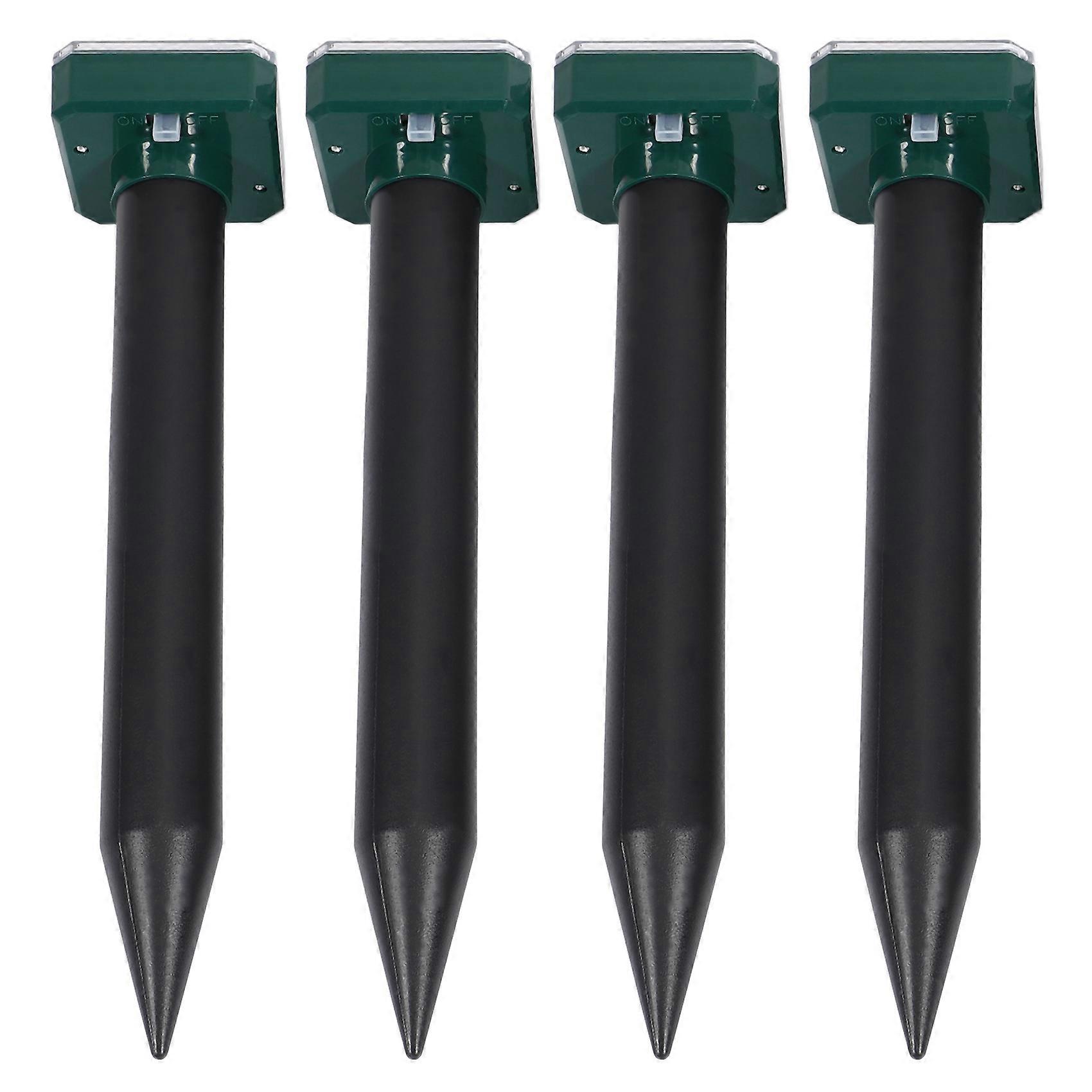 Mole Repellent, 4 Pack Ultrasonic Animal Repellent Solar Powered and Vole Chaser Humane Rodent Repe