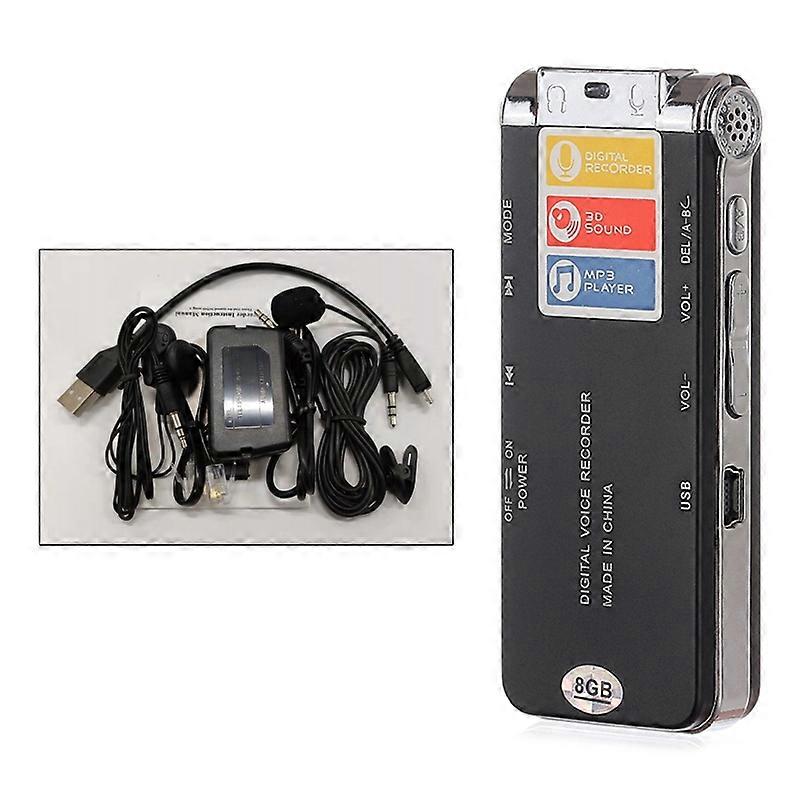 8G Intelligent Noise Reduction Mini Digital Voice Recorder MP3 Media Player with LCD Display Sound Recorder for Business