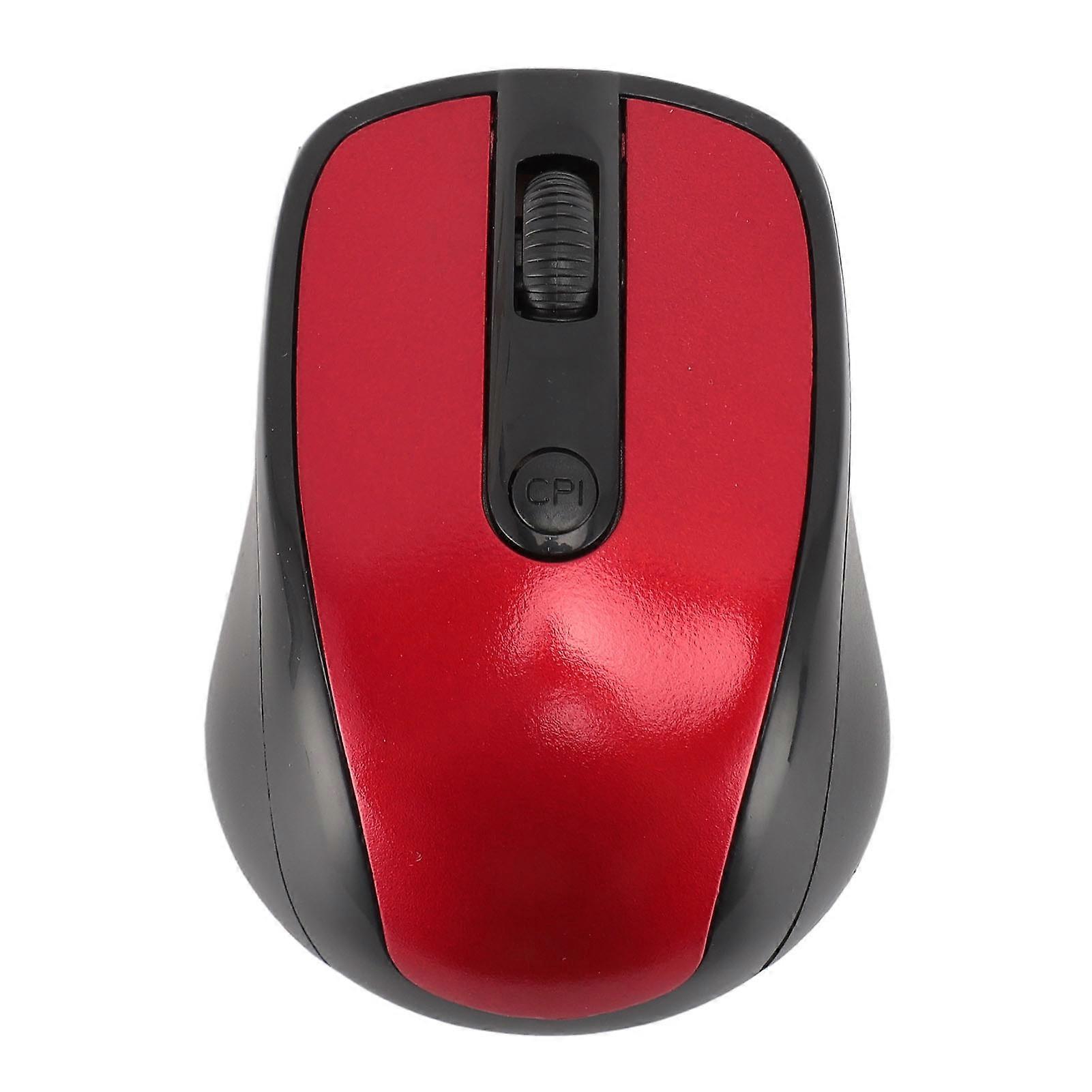 2.4G Wireless Mouse Professional Ergonomic High Sensitivity Wireless Optical Computer Mouse for Notebook PC Laptop Computer Red