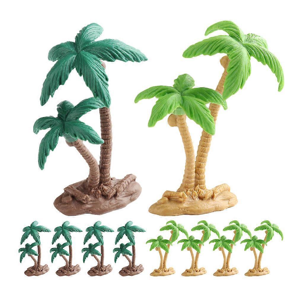 10Pcs Model Trees Mini Coconut Trees Miniature Trees Train Railway DIY Scenery Landscape