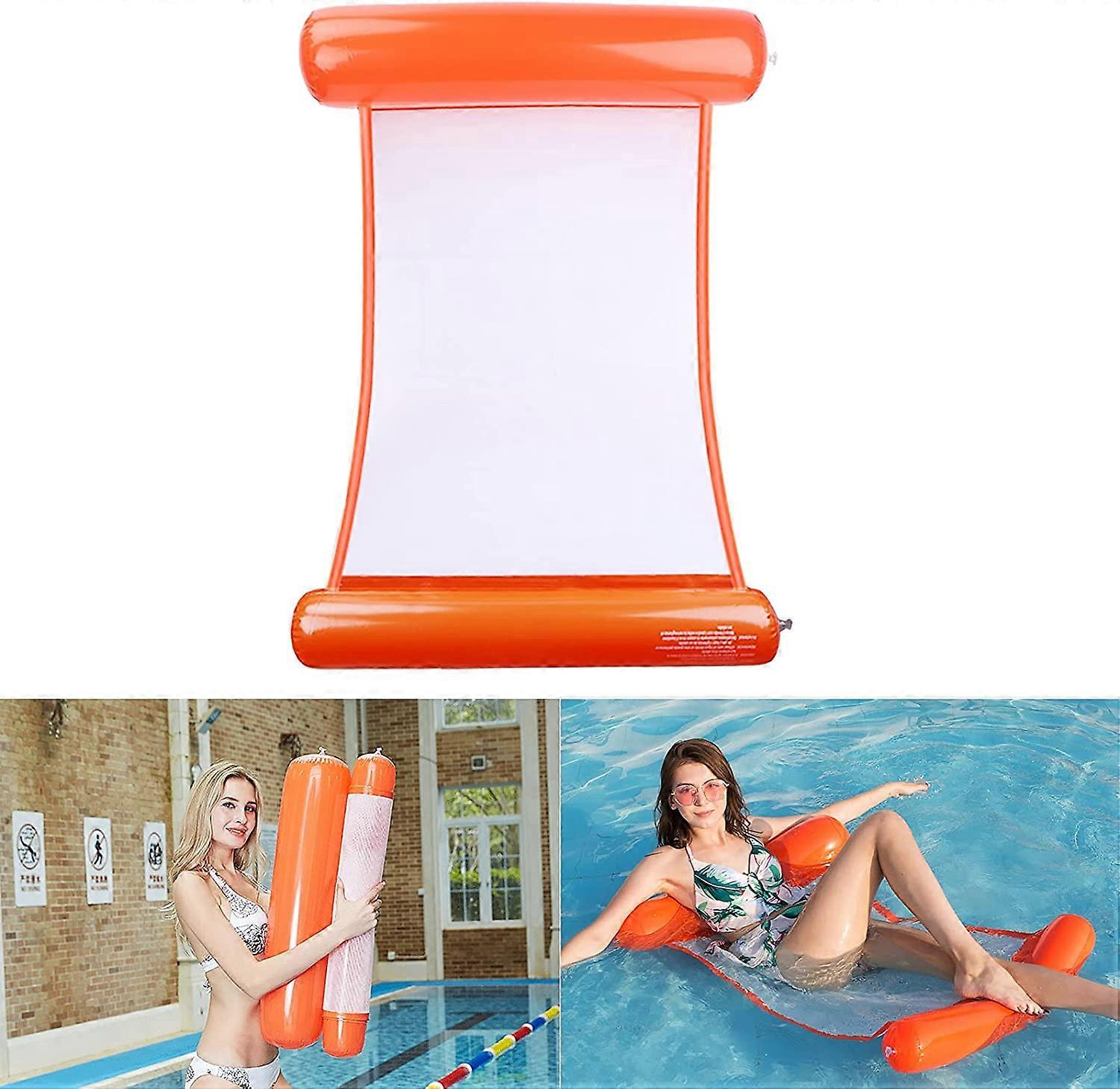 Inflatable Pool Hammock,Inflatable Hammock,Floating Inflatable Mattress,4 in 1 Water Hammock (Orange)