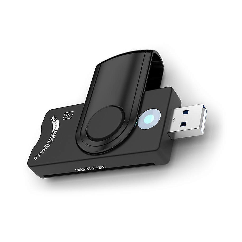 Smart Card-läsare USB2 0 5V SD TF SIM Minneskortläsare Läsenhet Plast Bärbar Arbetsdataadapter Med LED-indikator