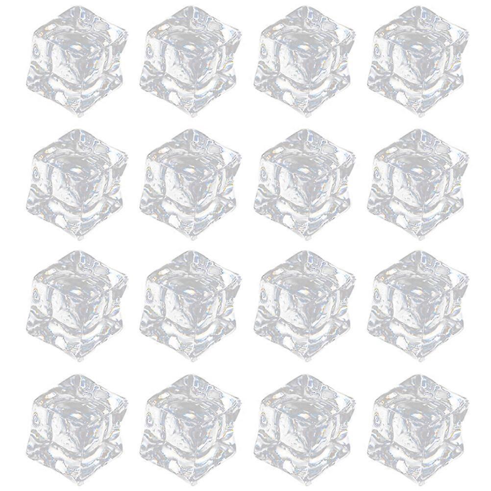 200pcs Fake Ice Cubes Clear Acrylic Ice Cubes Reusable Fake Ice Photography Props