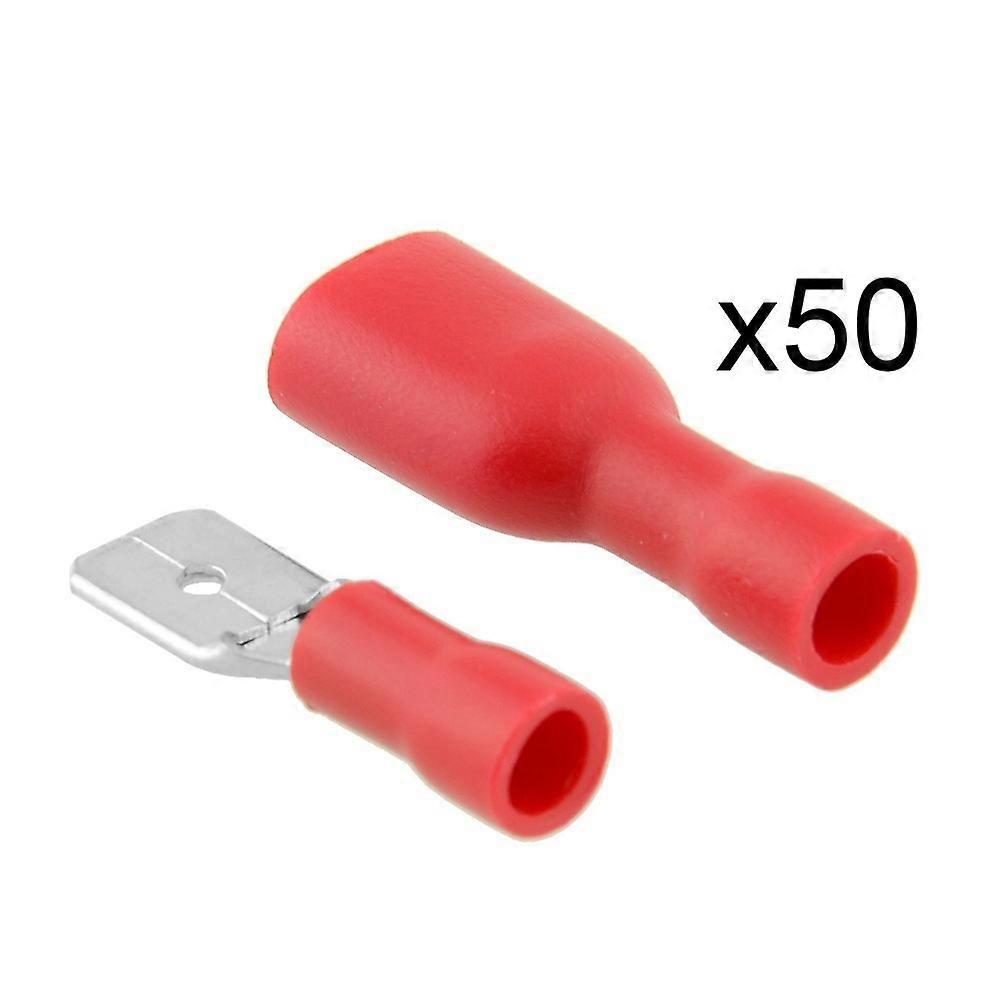 50Pairs Insulated Spade Electrical Crimp Wire Cable Connector Terminal Kit