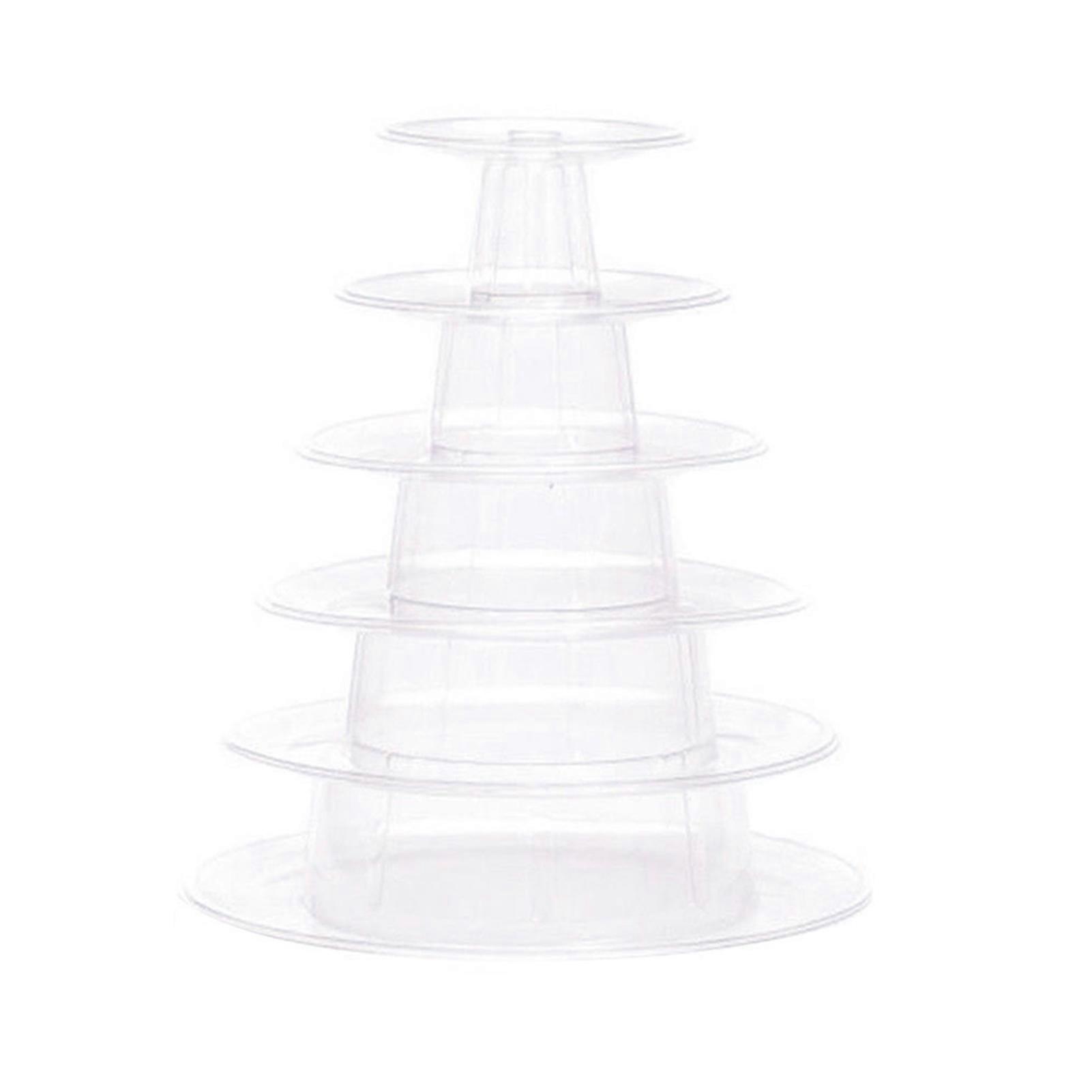 6-Tier Clear Macaron Tower Stand Elegant Display Holds 92-95 Macarons Reusable Easy to Clean Cake Display Stand QingHai