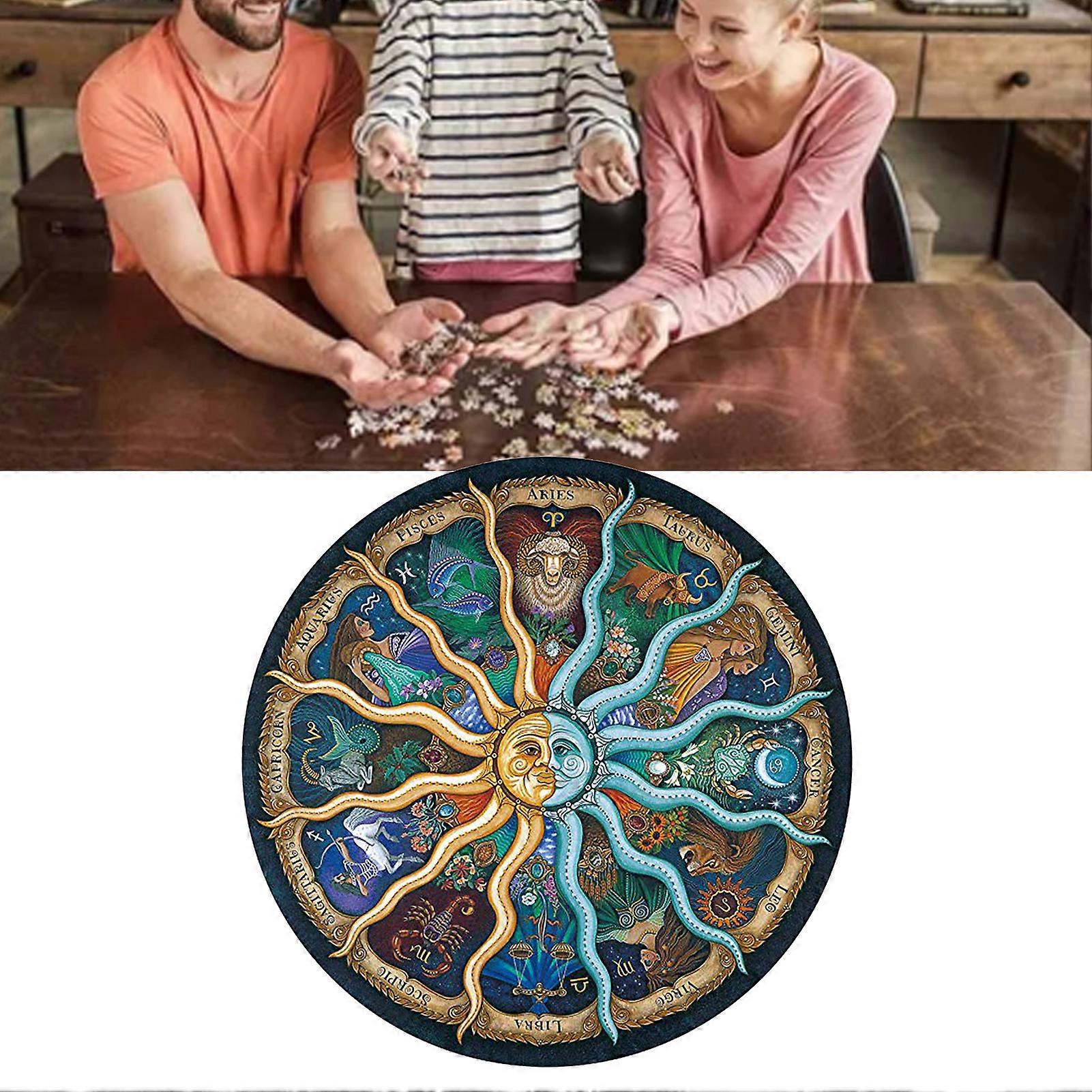 1000pcs Kids Jigsaw Puzzles Clear Patterns Round Shape Hands On Ability Training Educational Toy