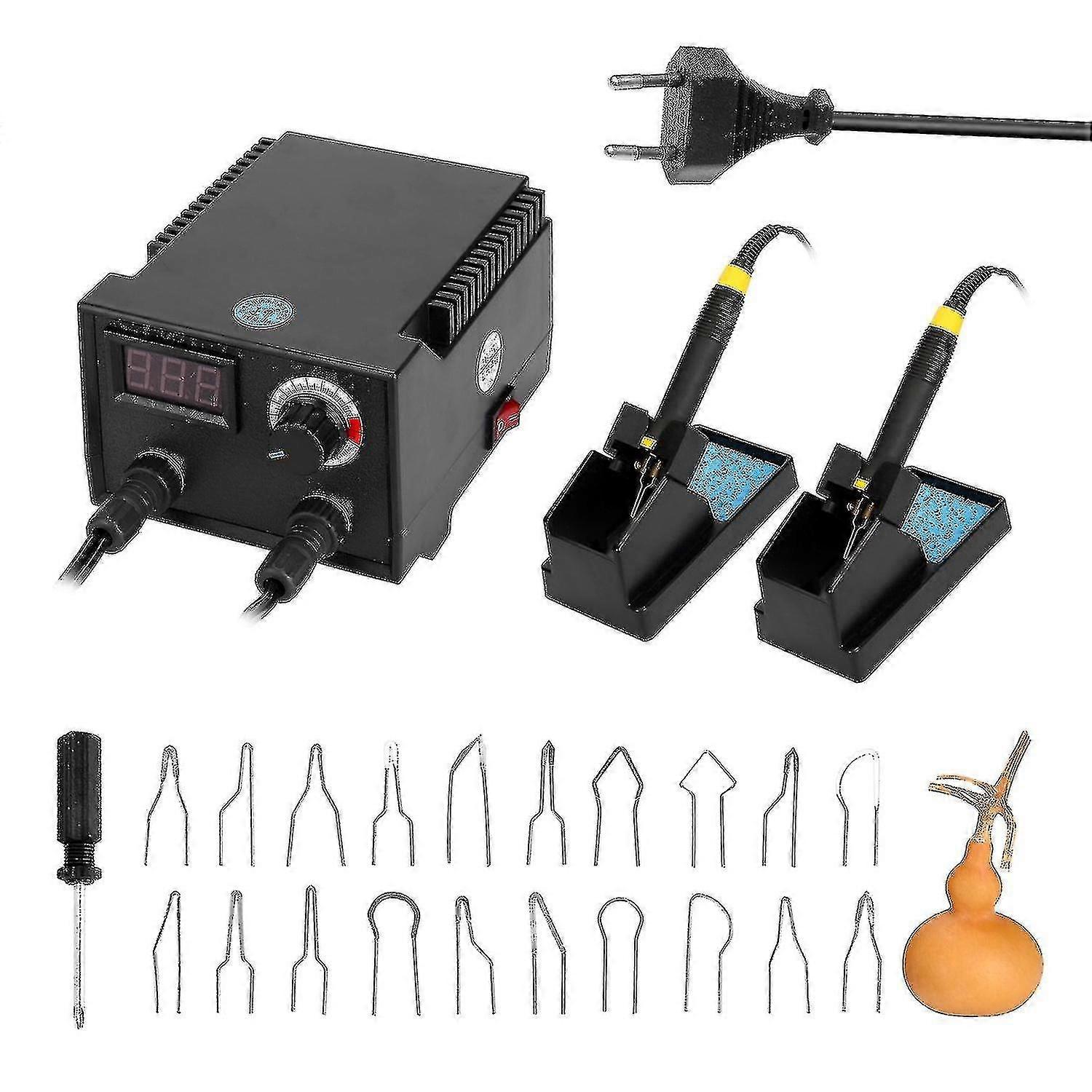100W Sada nástrojov na spaľovanie dreva Woodburner nastaviteľná 0-650 Woodburning Pyrography Pen Machine Set elektrická spájkovačka