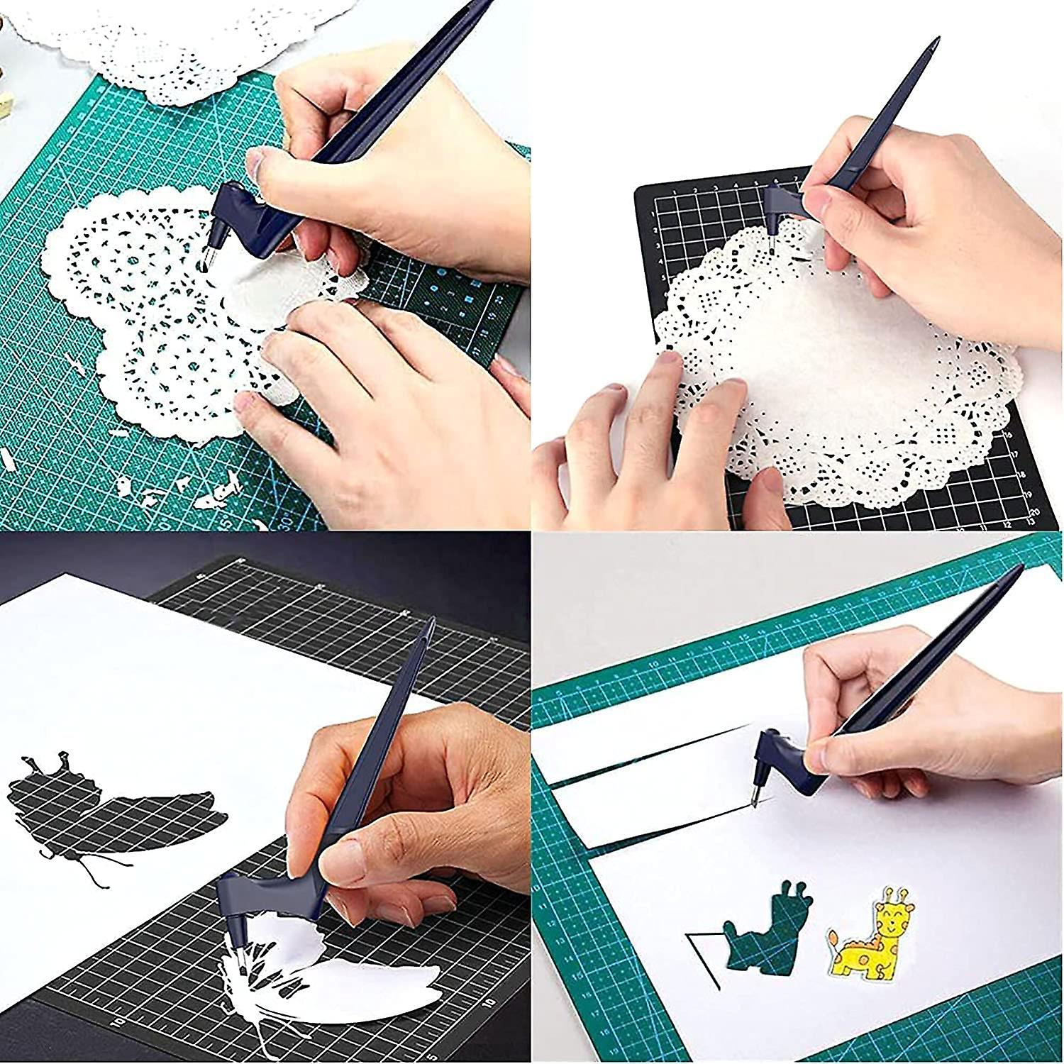 Craft Cutting Tools Set 360-Degree Rotating Blade Craft Knives with A4 ...