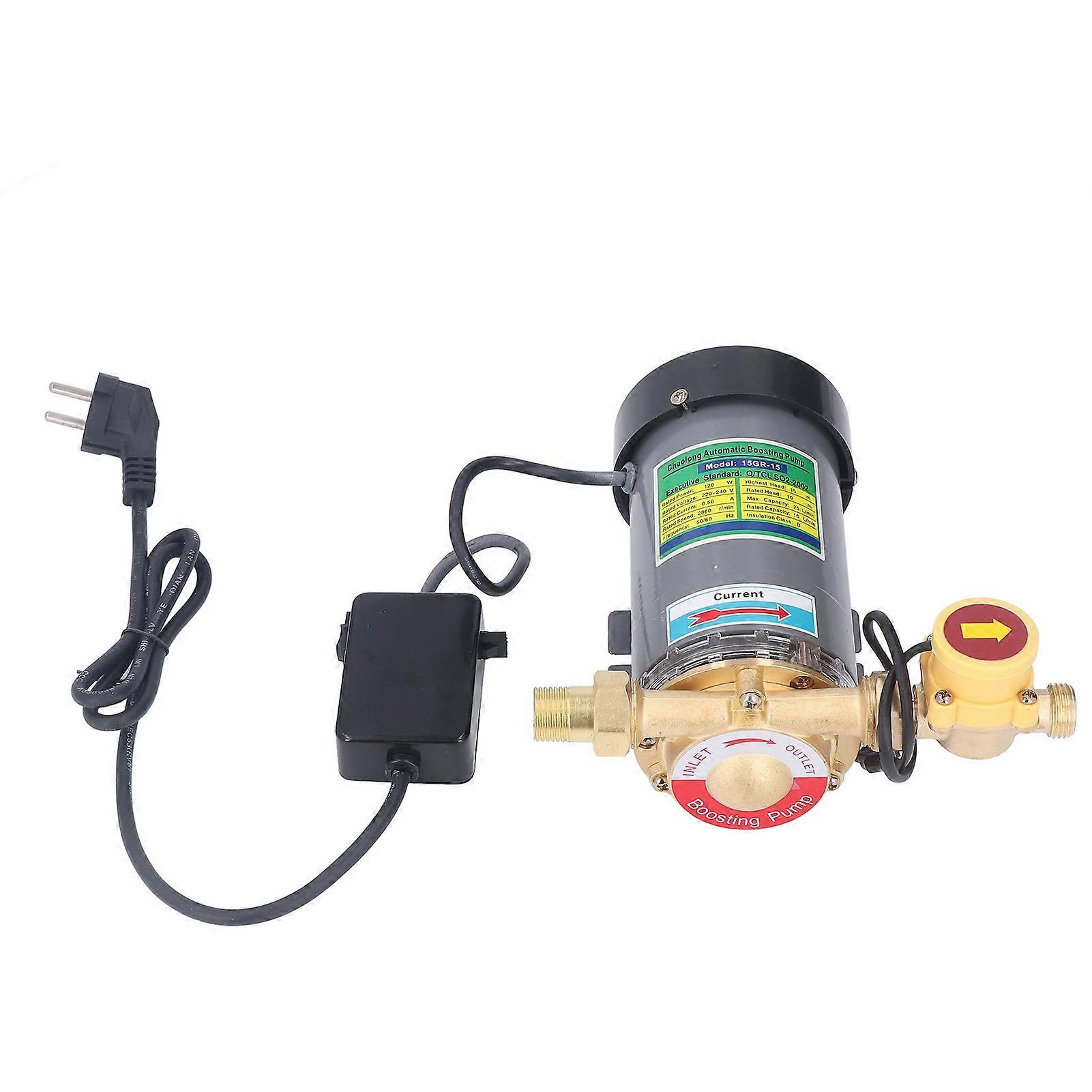Pompe de surpression d’eau 120W 25L 2860RPM par minute Pompe de surpression d’eau automatique de tête 15m avec interrupteur de débit Prise UE 220-240V