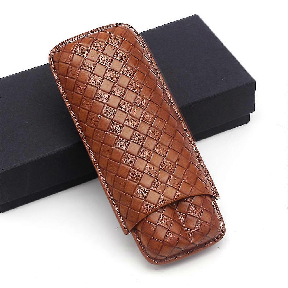 Vintage Portable Travel Leather Cigar Case