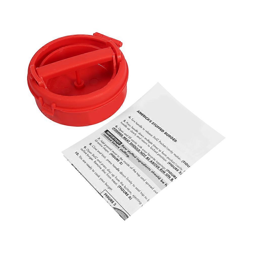 1Pcs Red Plastic Stuffed Burger Press Hamburger Meat Beef Grill Cooking Maker Kitchen Mold