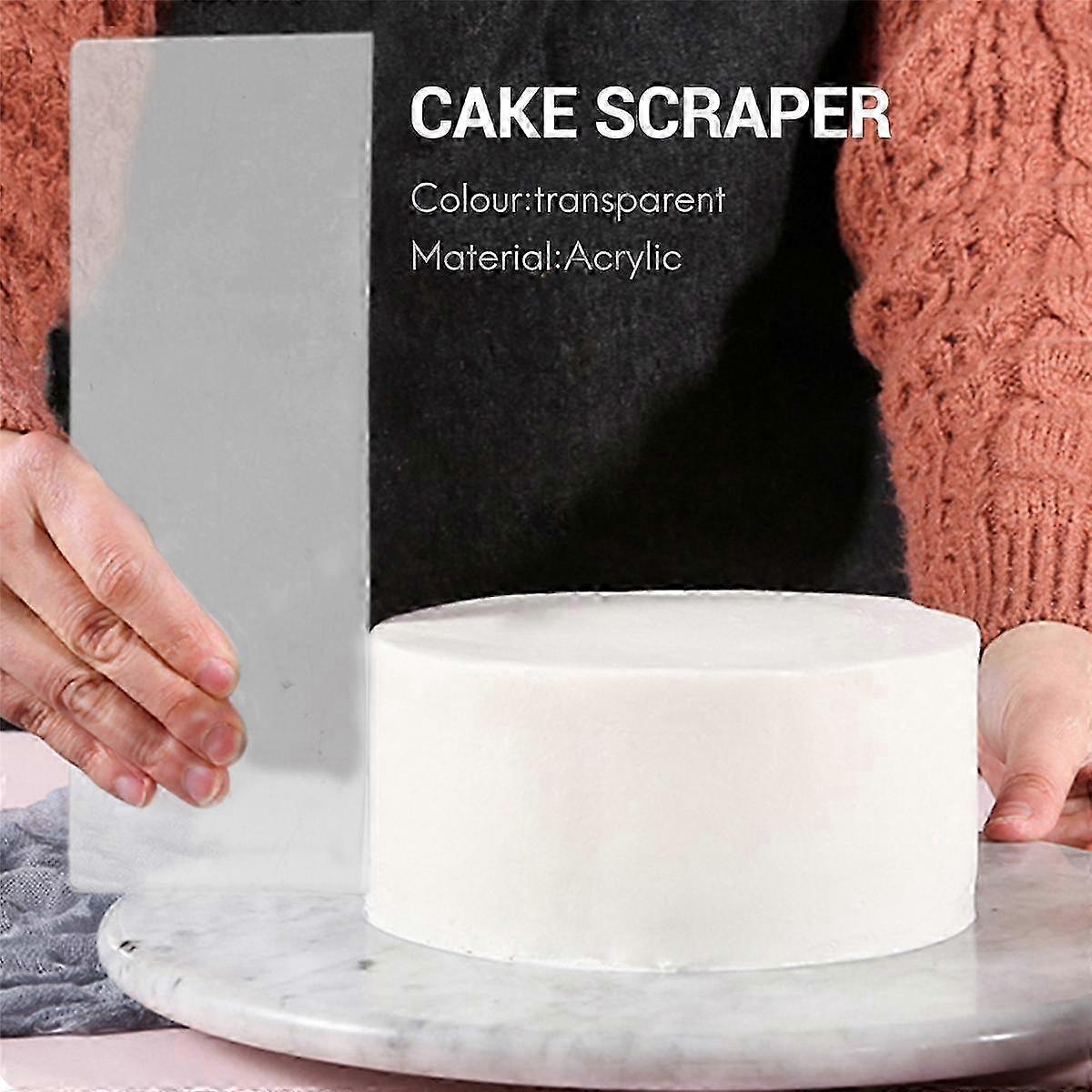 6 Pieces Clear Acrylic Icing Frosting Buttercream Cake Smoother Scraper Contour Comb Cake Edge Smoo