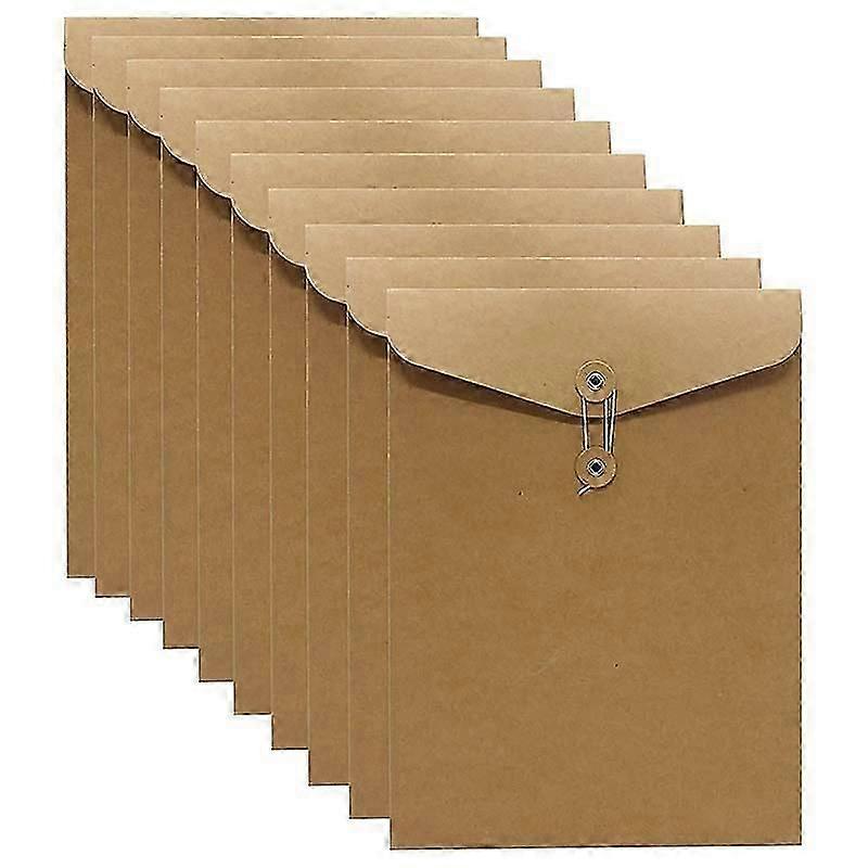 10er Document Case Made Of Cardboard / Kraft Paper In A4 Format, Document Folder, Briefcase, File F
