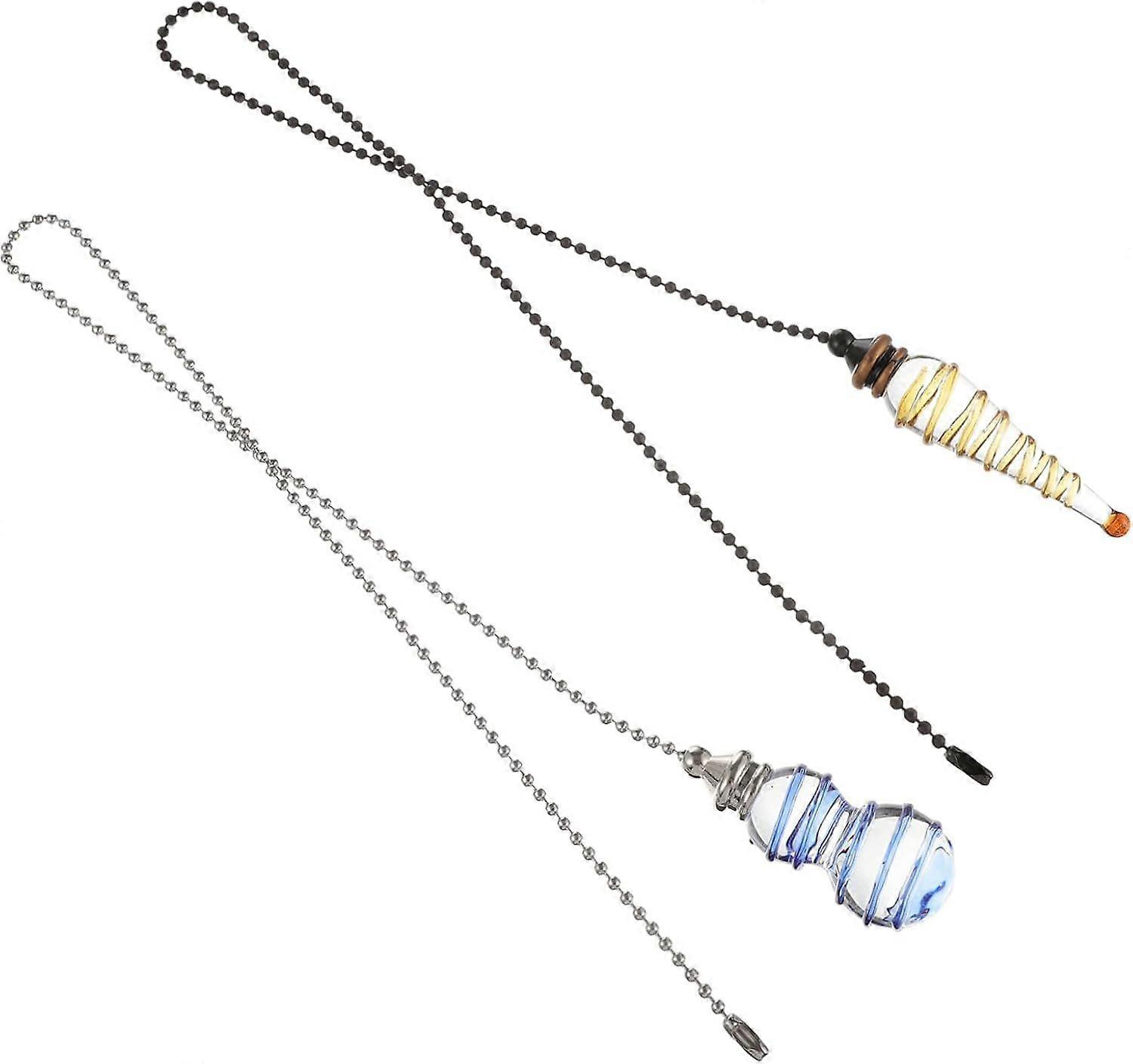 2Pcs Ceiling Fan Pull Chain Set with Light Decoration Hanging Lamp Accessories for Light Fixture and Ceiling Light