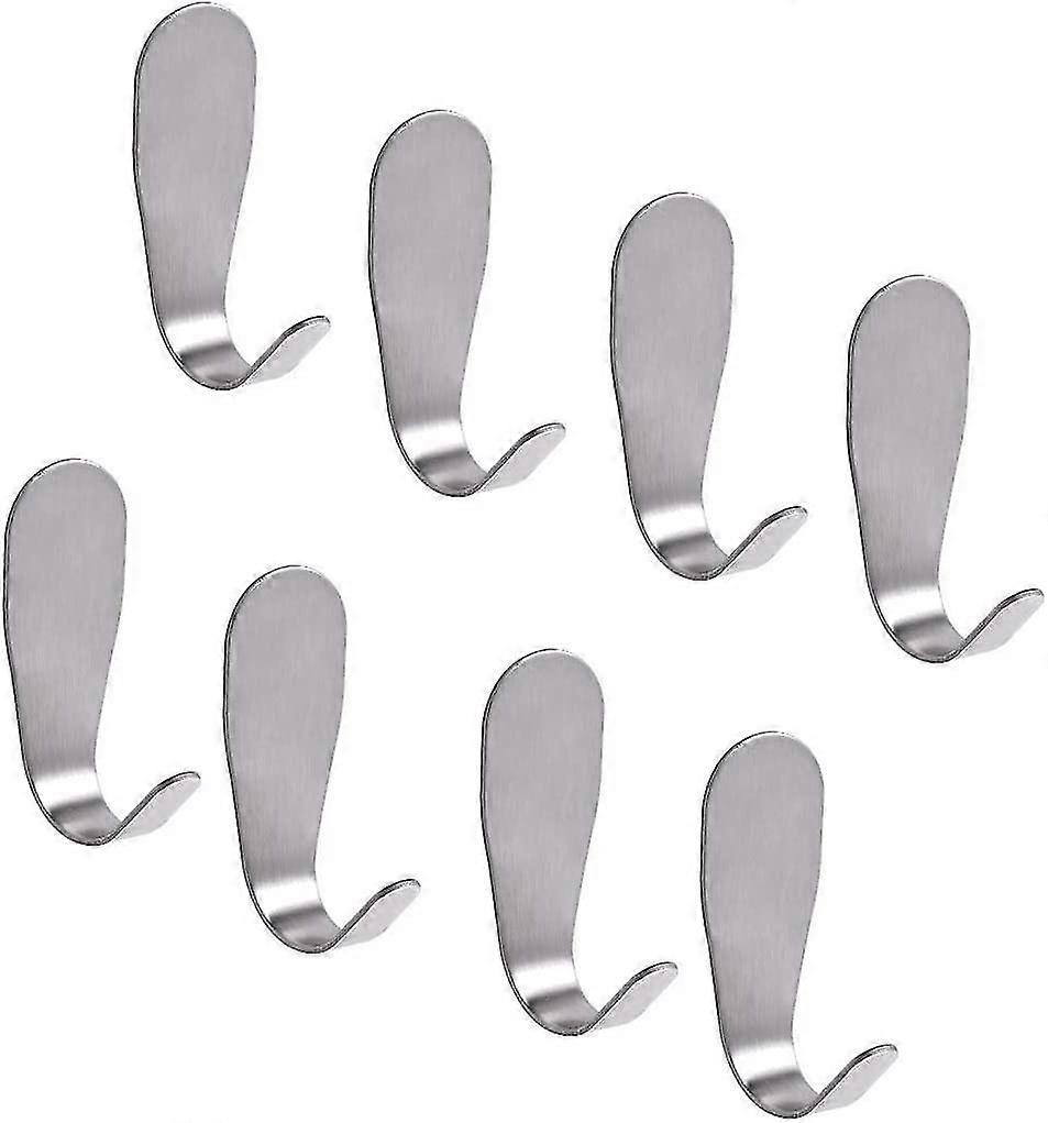 8pcs Powerful Self-adhesive Hooks - Heavy Duty Heavy Duty J-hook For General Bathroom Kitchen Use Wall Hooks Waterproof Tights,2737