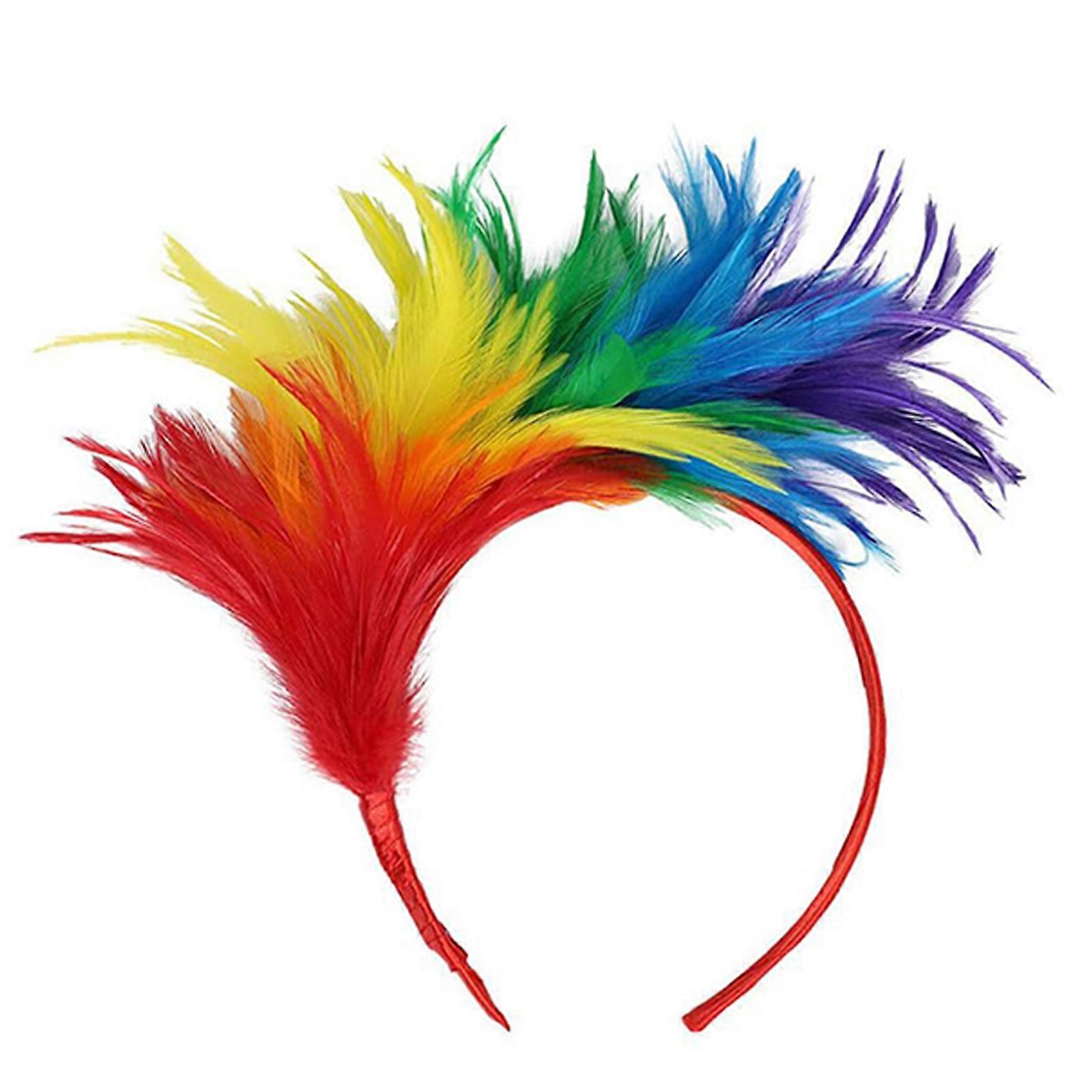 1920s Retro Red Feather Headband for Party, Performances, and Carnivals