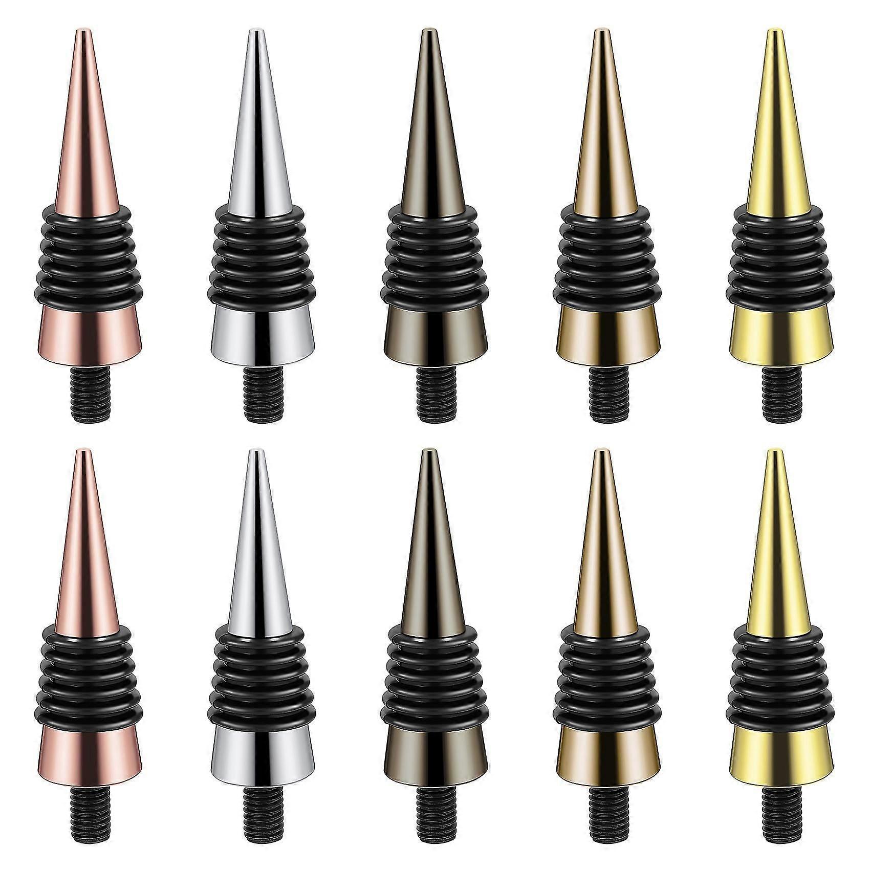 10 Pieces Blank Bottle Stopper with Threaded Post Metal Wine Stopper Inserts Set Hardware for Wood Turning DIY Project-In stock