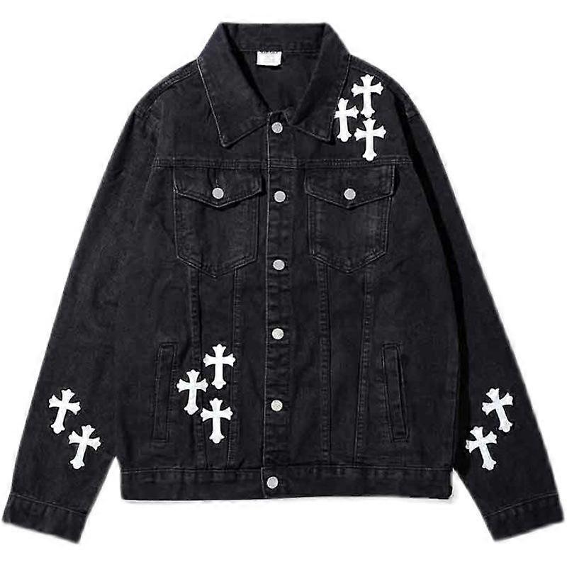Patch Embroidery Loose Denim Jacket Women's Couple Jacket