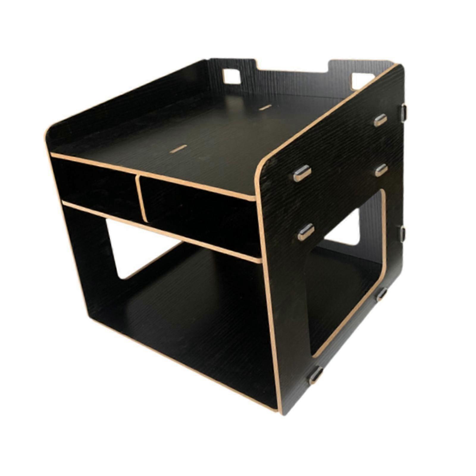 3 Layer Printer Stand Stable Tabletop Organizer for Notebooks Documents Pens Black