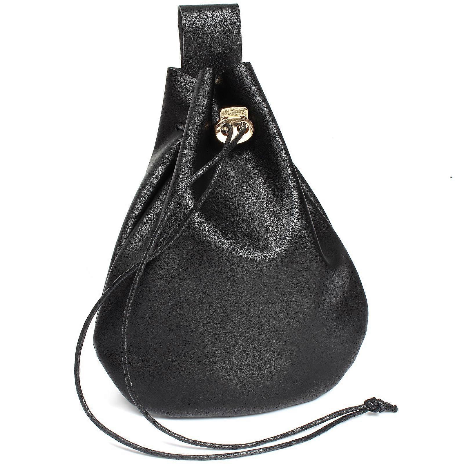 Medieval leather belt pouch for viking larp cosplay