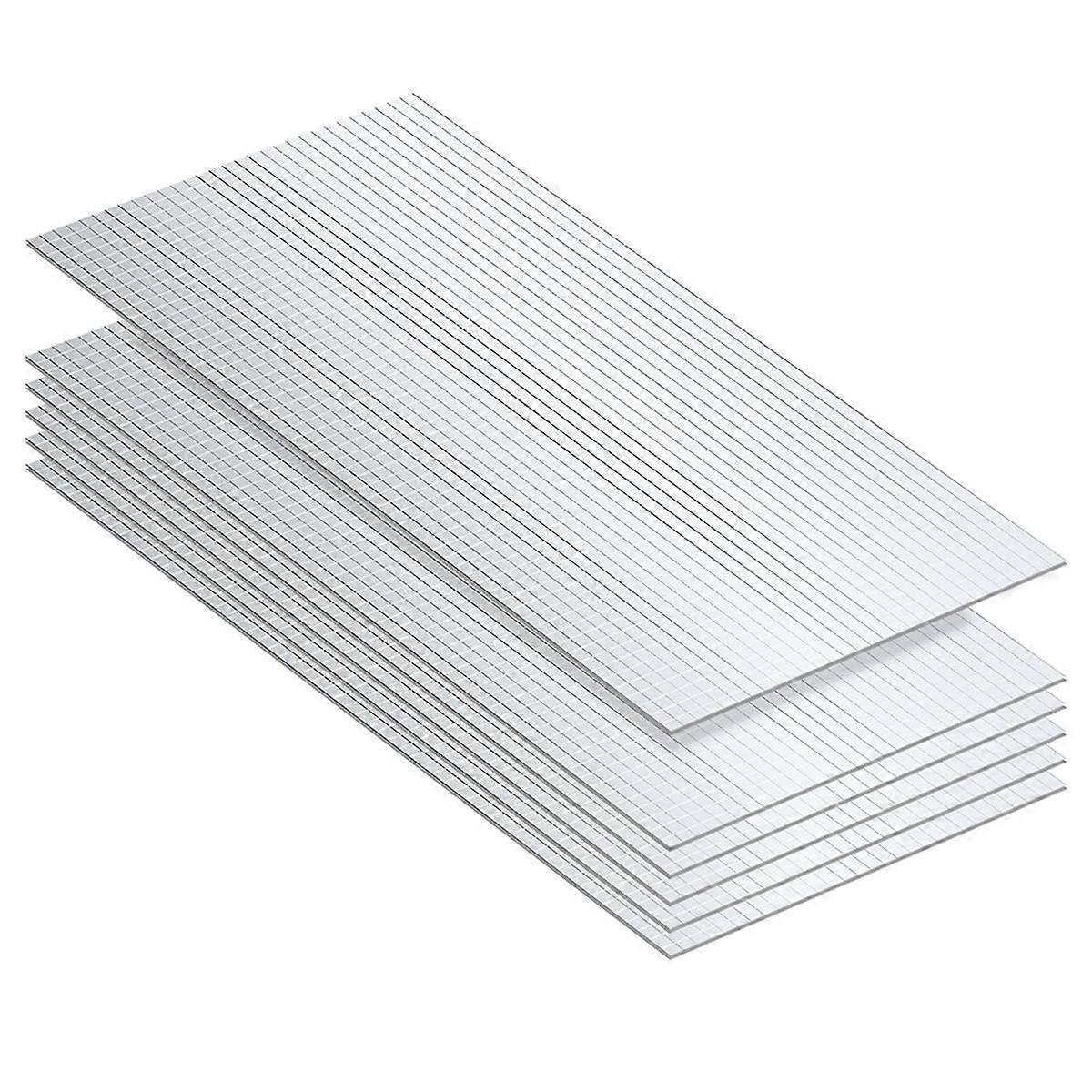6 Sheets Disco Tiles,Silver Mini Square Mirror Tiles Self Adhesive Mirror Mosaic Tiles Glass Disco