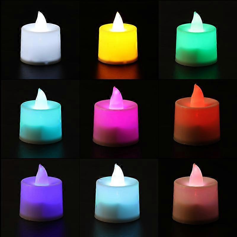 Flameless LED Candle Light Battery Powered Colorful Tealight Candles Lamp Home Wedding Birthday Party Decoration Tea Lights