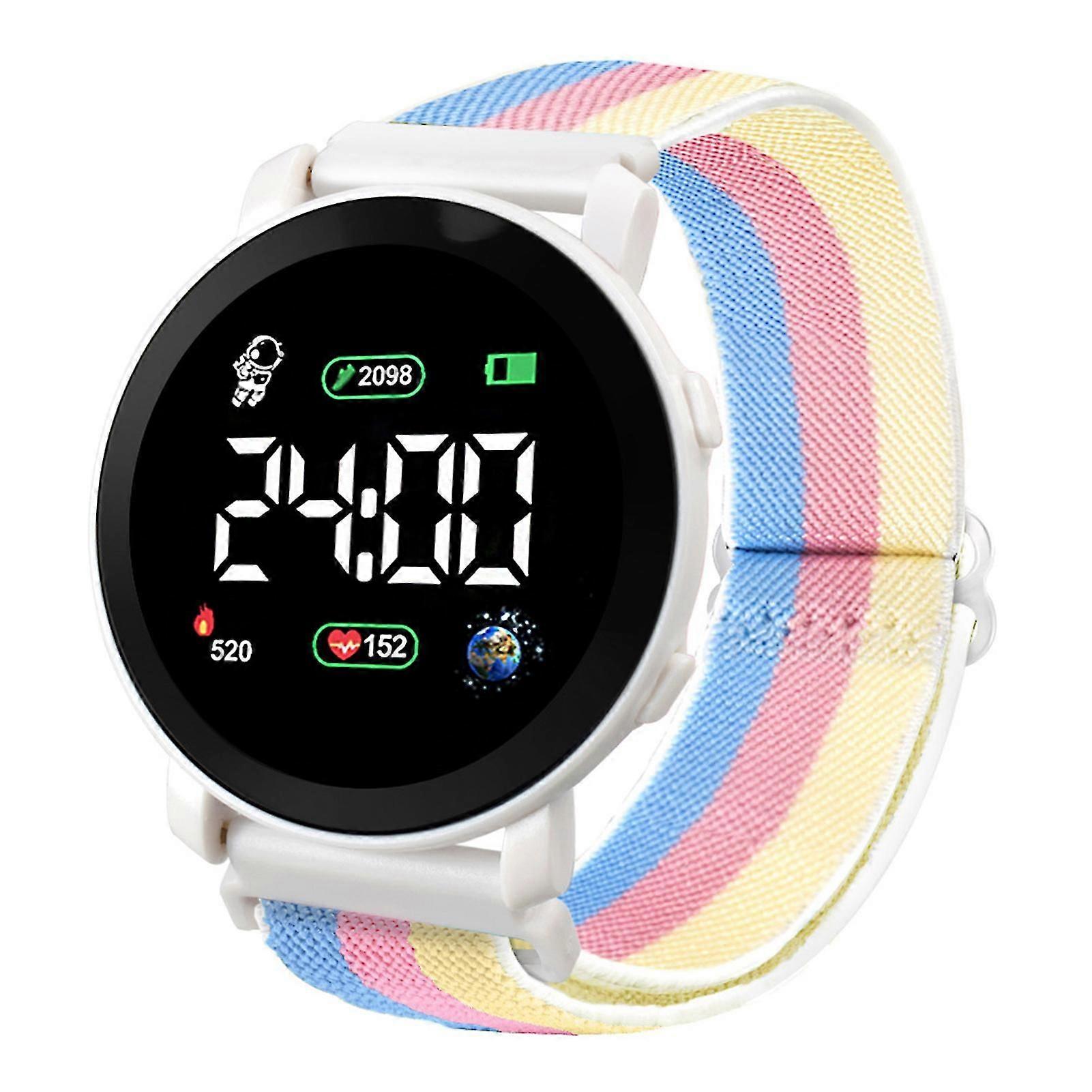 Electronic Watch LED Digital Display Round Dial Adjustable Strap Accurate Time Comfortable Wearing Digital Watch