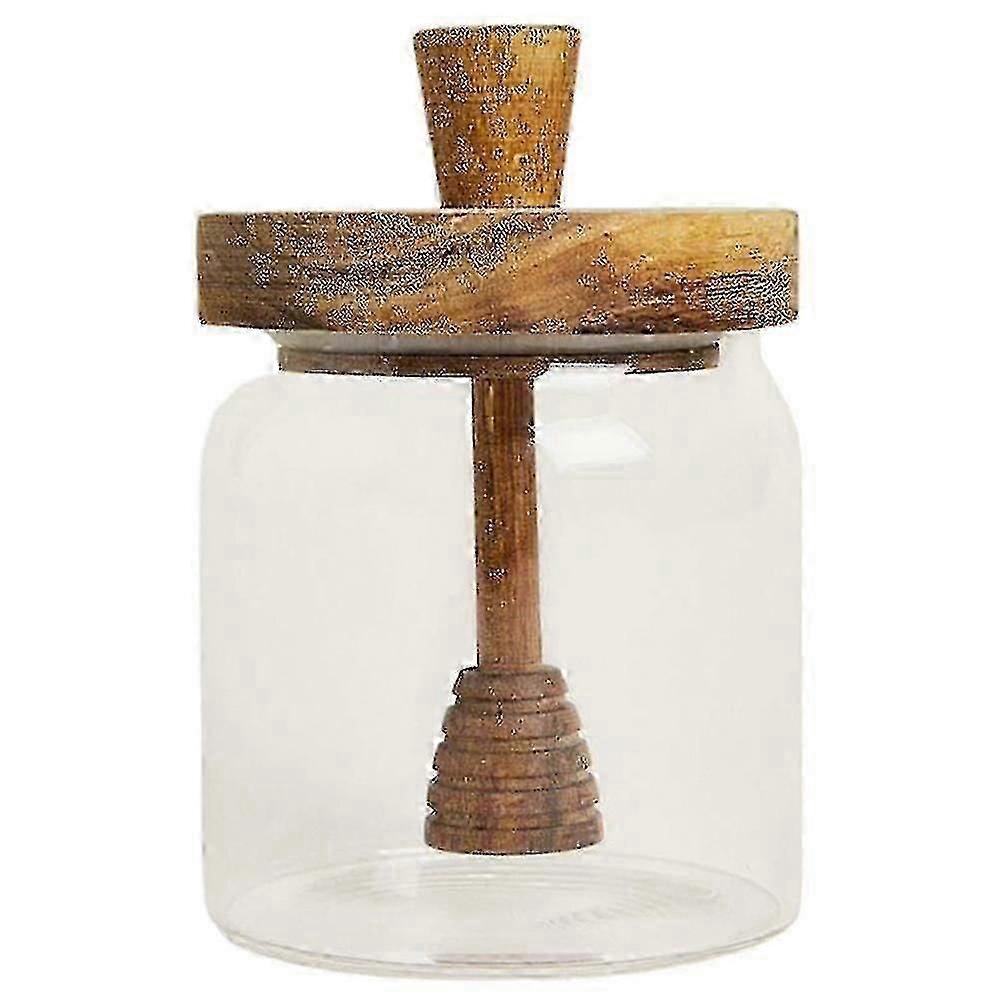 Glass Honey Pot Home Kitchen Honey Jar With Wooden Dipper And Lid Honey Container