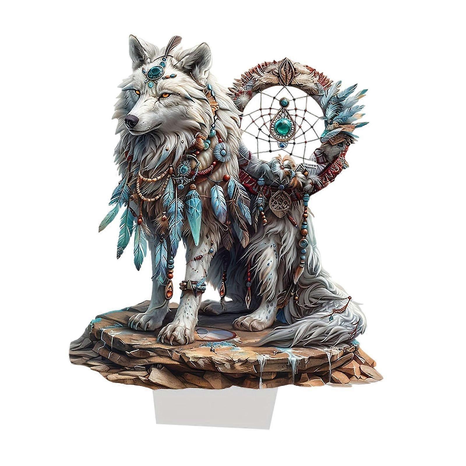 2D זאב אקריליק סימן מתנה פסלון אופנה למסיבת אח הקבינט