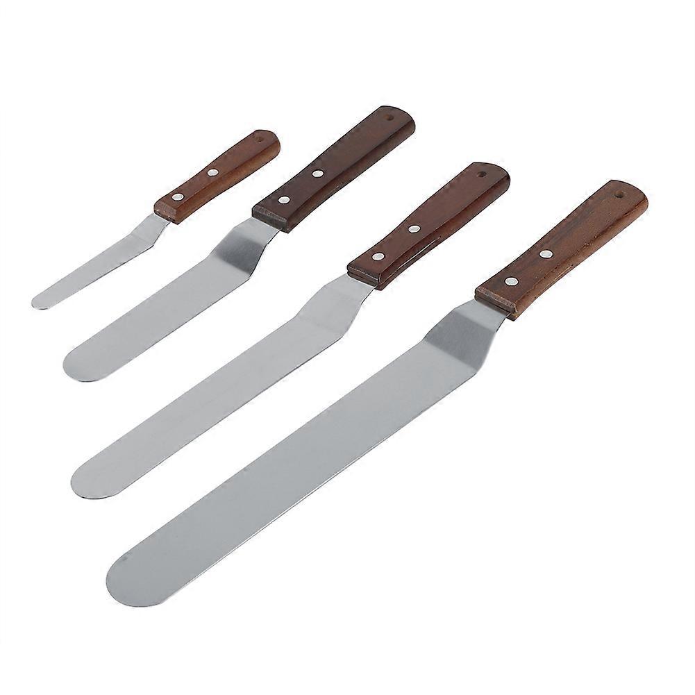 4Pcs/Set Stainless Steel Butter Cake Cream Spatula Decorating Cake Baking Tool