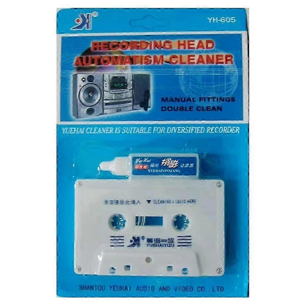 Audio Cassette Tape for Head Cleaner & Demagnetizer for Car Home and Portable Cassette Players Wet Type