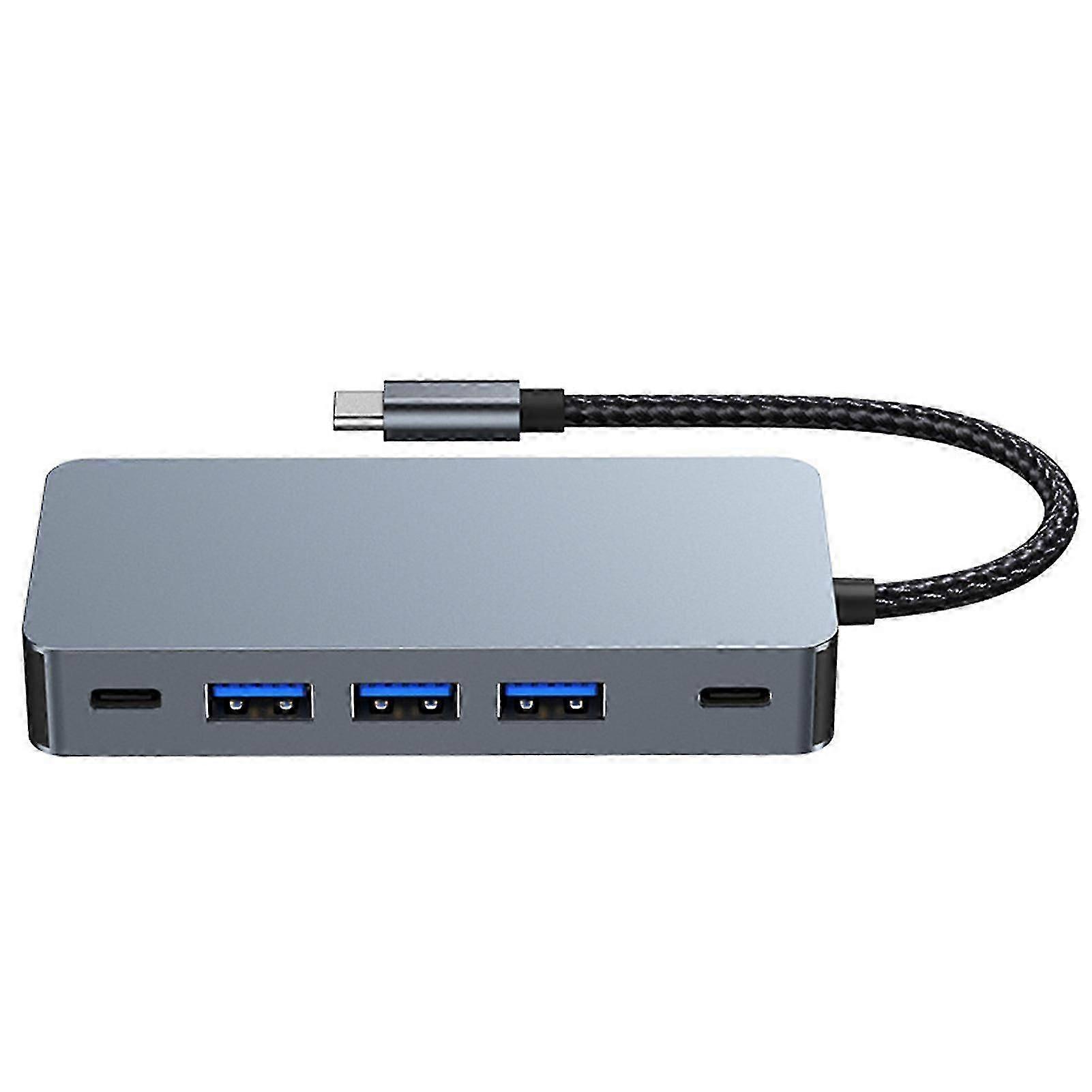 7-in-1 Docking Station Multi-screen Simultaneous Display 5Gbps High Transfer Speeds USB3.0 Adapter Hub for MacBook Pro