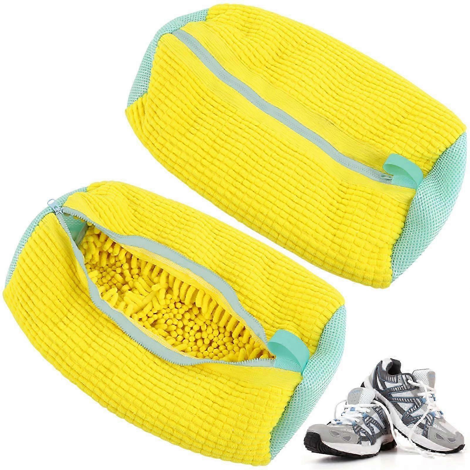 Pacote de 2 Saco de Lavagem de Sapatos, Tênis, Saco de Lavagem de Sapatos, Saco de Lavagem de Sapatos Anti-Deformação, Saco de Lavagem de Sapatos Reutilizável, Sapatos Autolimpantes