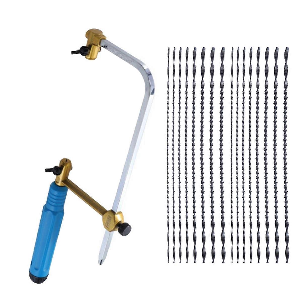 Adjustable Frame Sawbow U-Shape Coping Jig Saw for Craft Jewelry DIY Tool with Spiral Blades Tool H