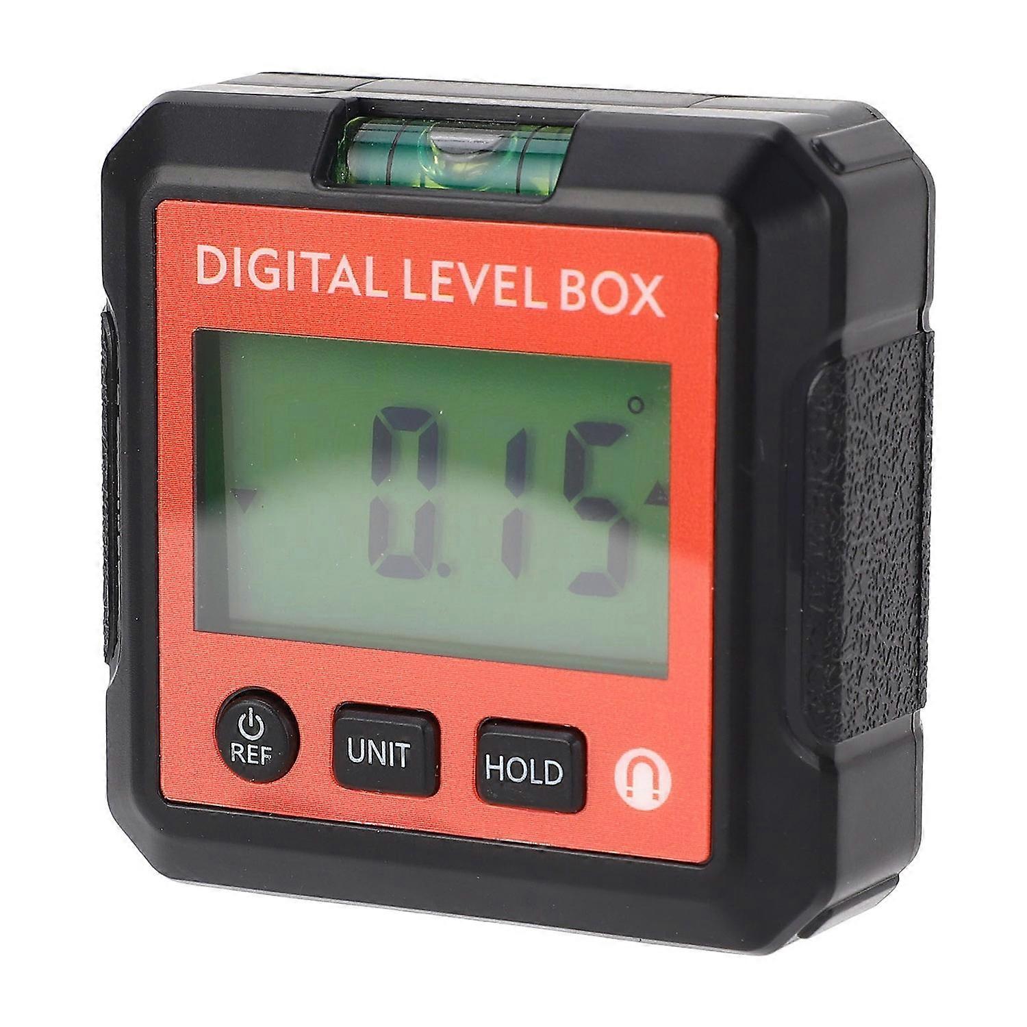 Digital Angle Finder 4x90 Degree Range Digital Level Box Angle Gauge with Magnetic Base Orange