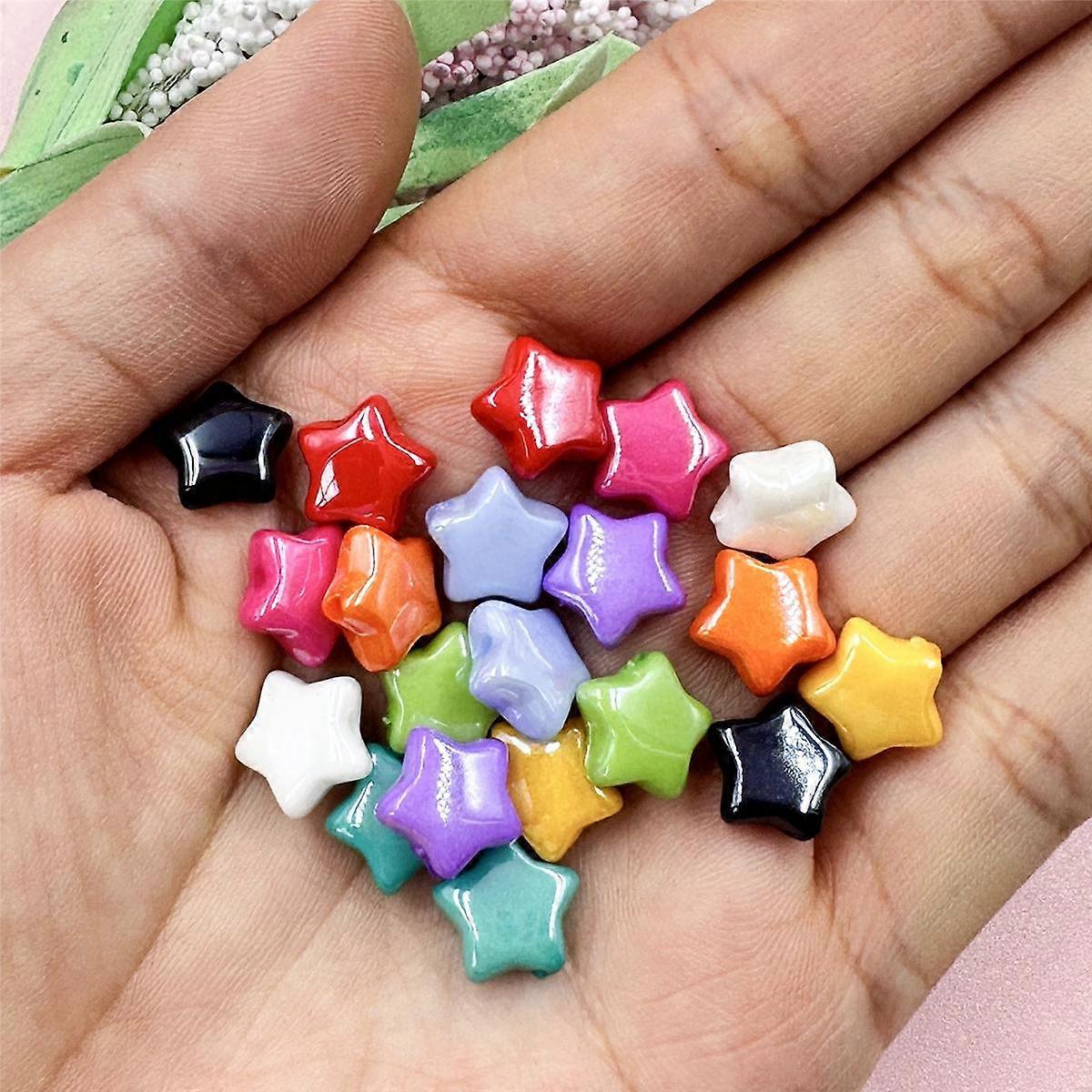 Key Chain Making Beading Material Necklace Fashion Loose Beads for Bracelet Little Stars Shapeds 20Pcs DIY