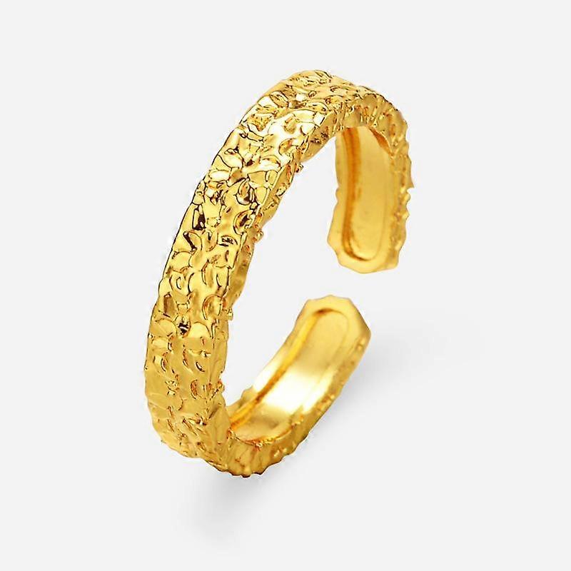 Super Flash Crushed Ice Ice Ring, Light Luxury Fashion Women'S Yellow And Gold Open Ring, Women'S Fashion Jewelry.