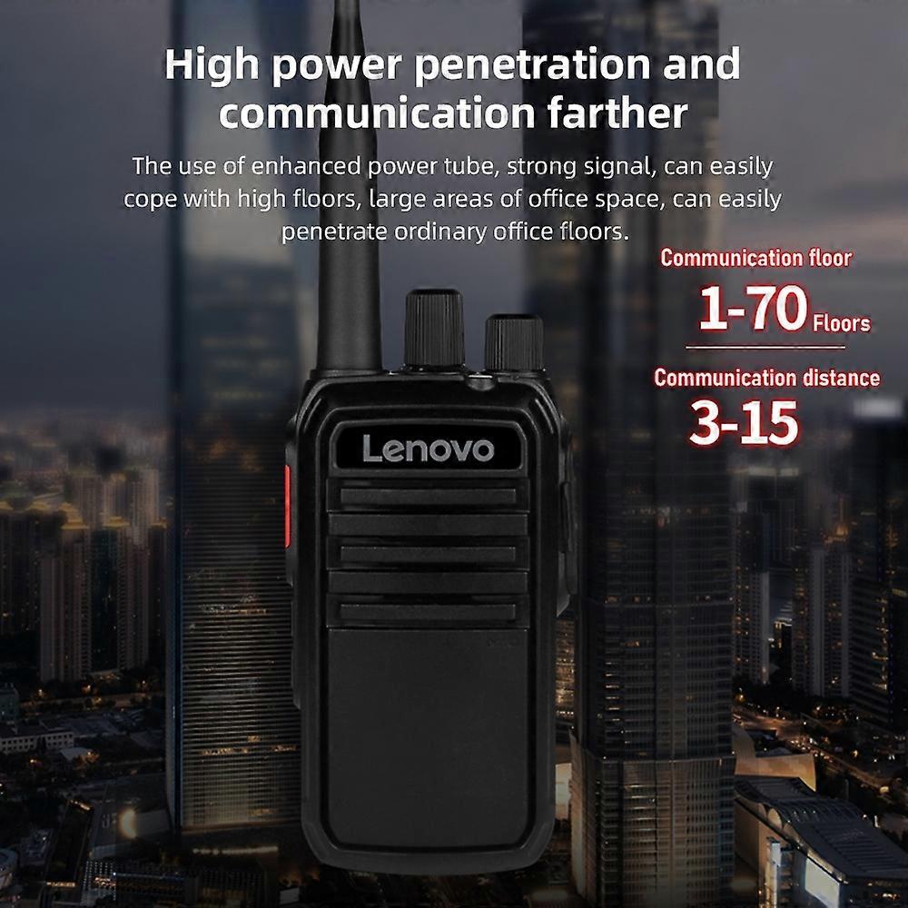Lenovo C11+ 5W Walkie Talkie Interphone UHF Two Way Radio 16 Channel One-Key Pairing IP54 Waterproof