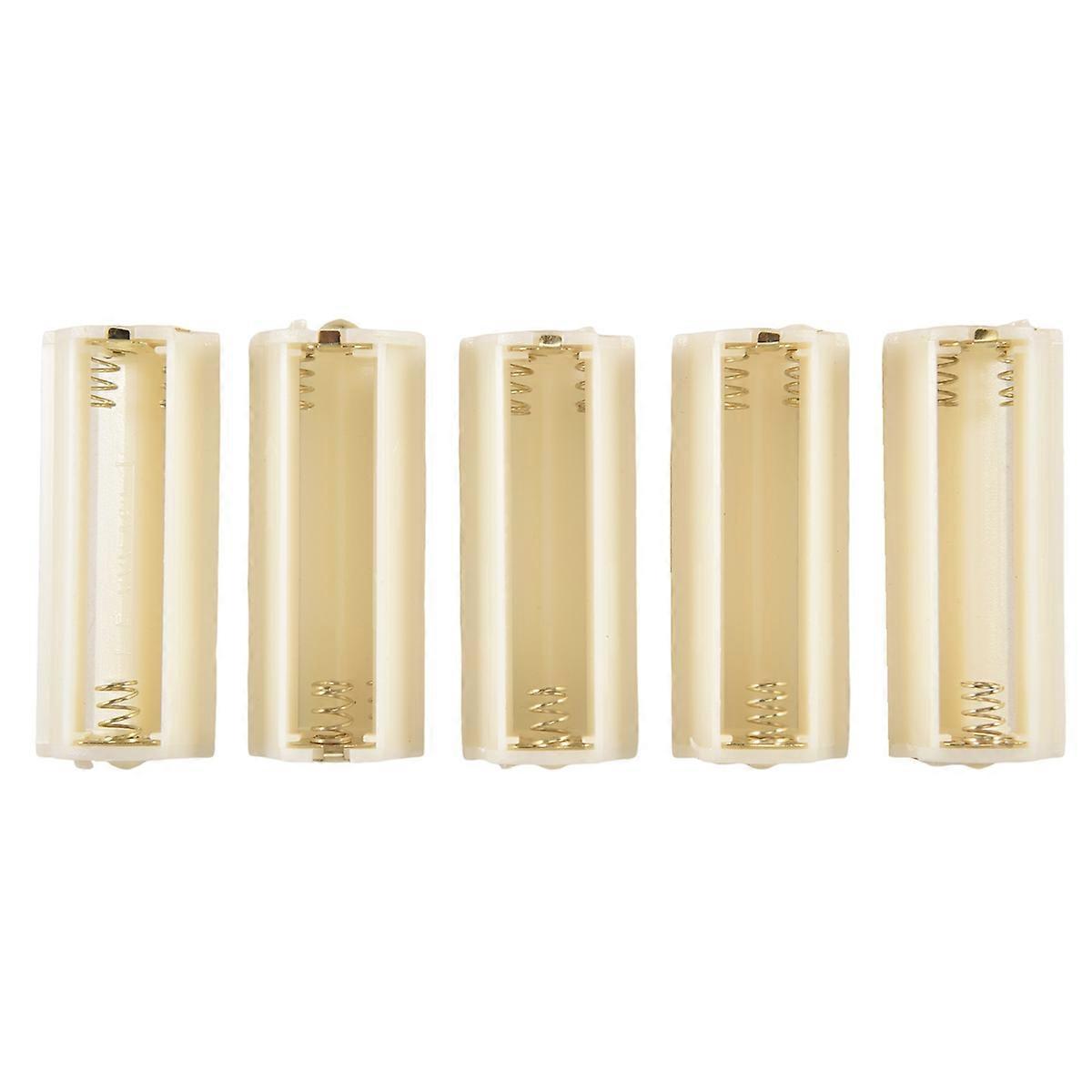 Flashlight Cylindrical 3 x AAA Battery Plastic Holder Box 5Pcs