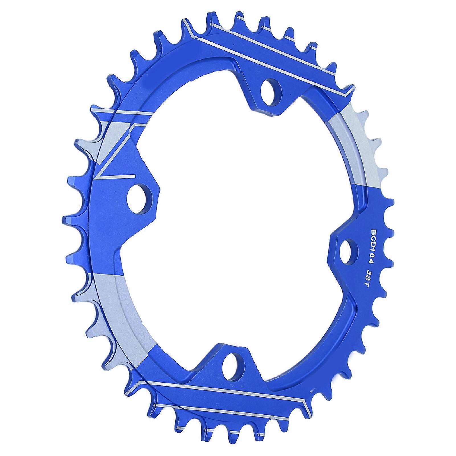 Lebycle 104mm BCD 104mm BCD Round Narrow Wide Chainring Aluminum Alloy 38T Narrow Wide Single Chainring38T Blue