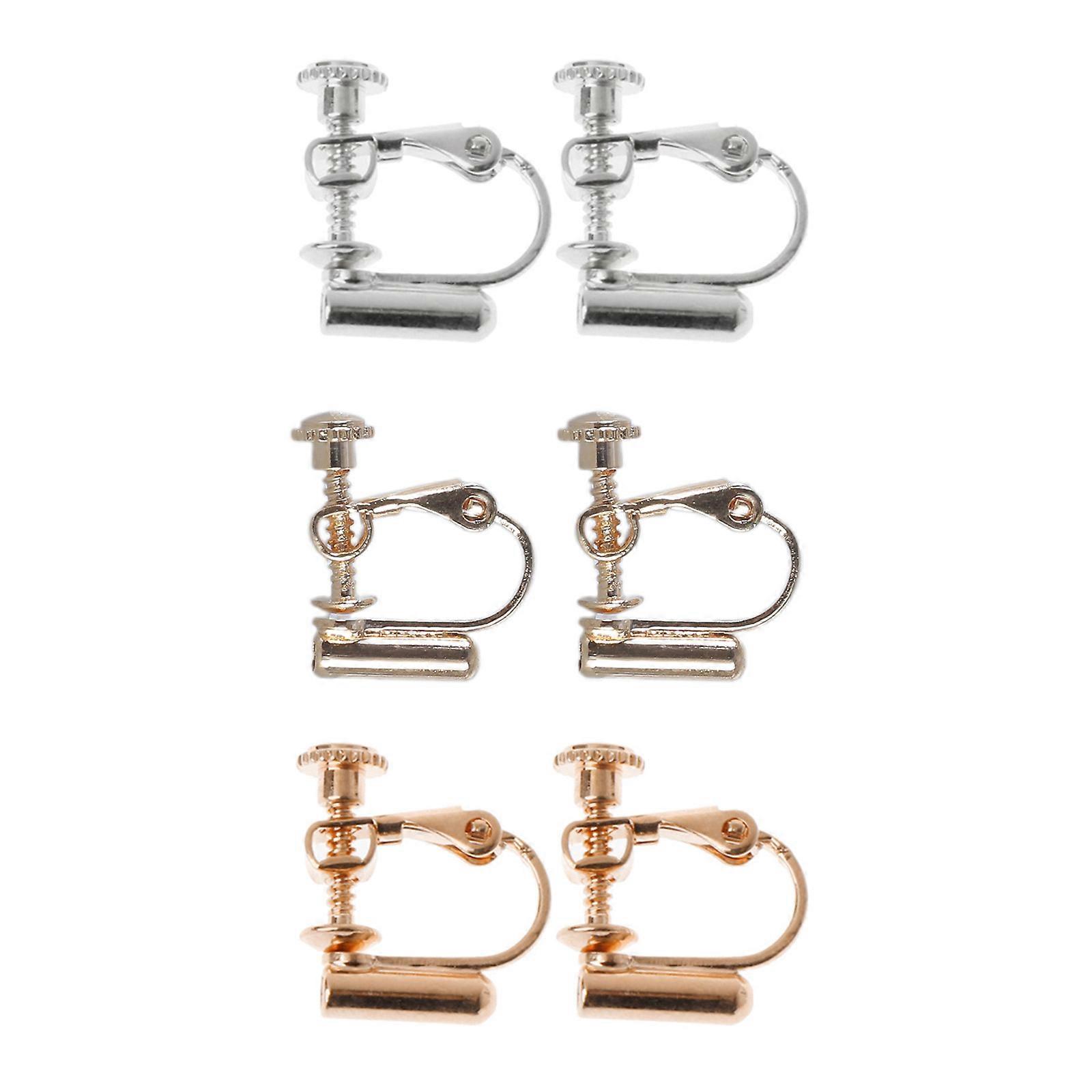 Durable Clip-on Earrings Converter Components with Post for Non-Pierced Ears 3 Color Turn Any Stud Into A Clip-On Women Silver Other