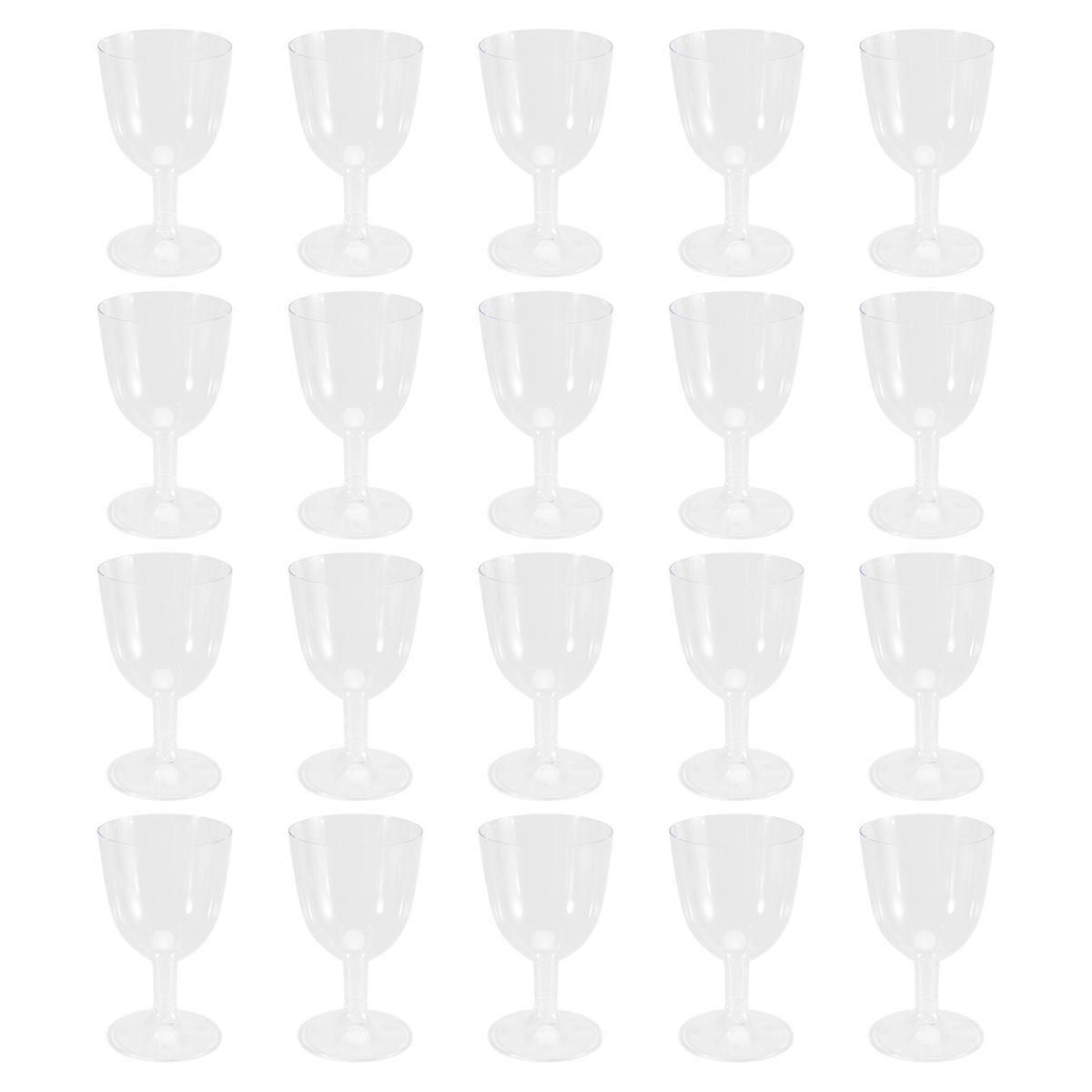 Clear Plastic Wine Glass Recyclable - Shatterproof Wine Goblet - & Reusable Cups for Cham