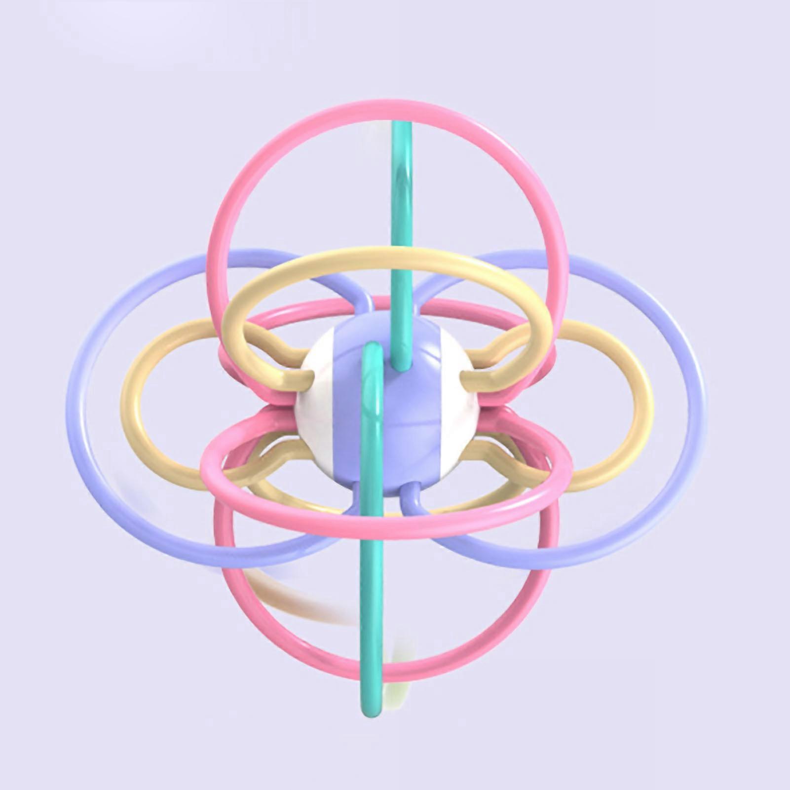 Baby Teeth Ball Soft Soothing Easy to Hold Lightweight Rattle Sensory Teether Toy for 0 to 3 Years Old