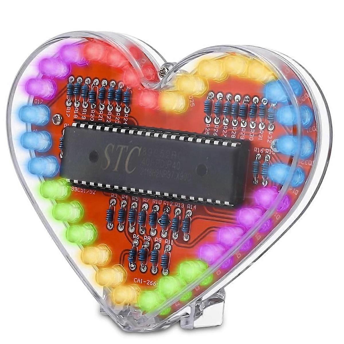 Heart Shaped RGB LED Flashing Light Module DIY Electronic Kit