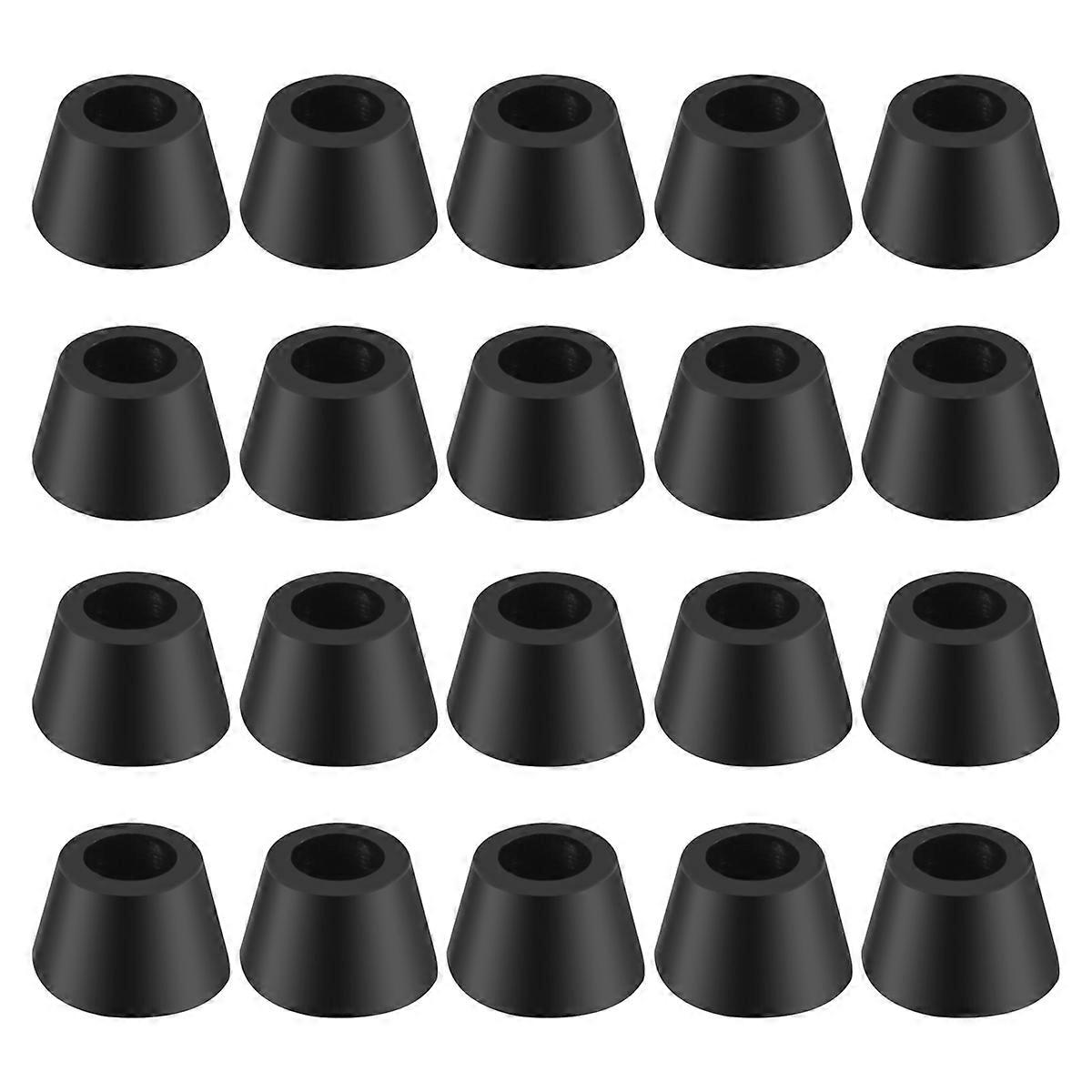 20PCS μαύρα καλύμματα 16mm Dia άκρων ποδιών επίπλων καναπέδων καθισμάτων μαύρα