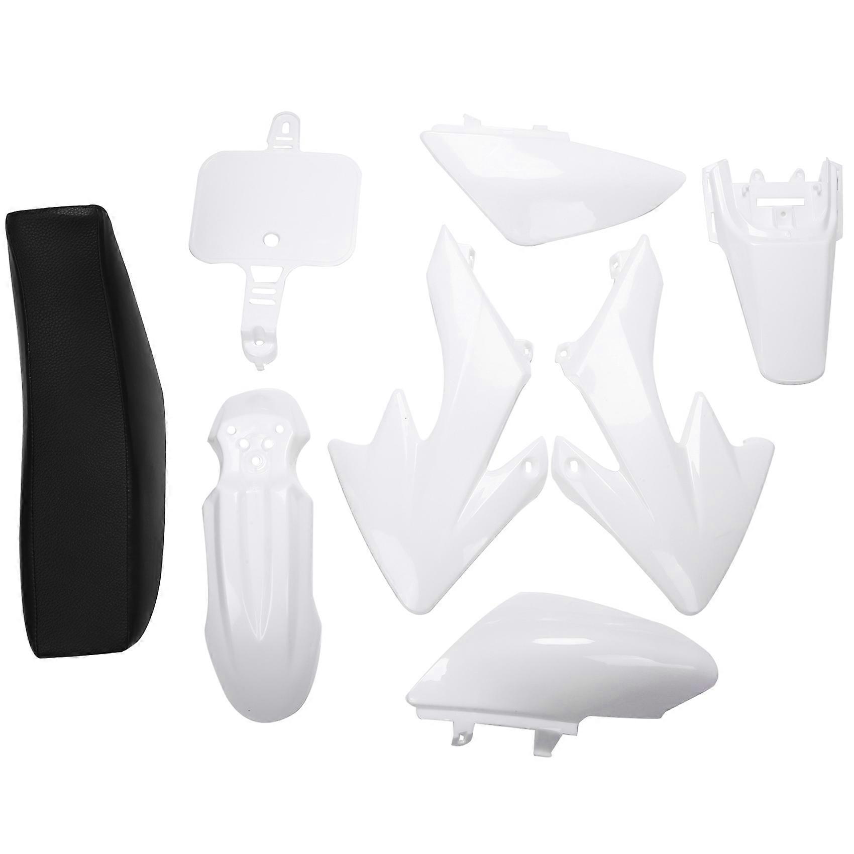 8Pcs Plastic 4-Stroke Crf50 Pit Off-Road Bike Set Mudguard Seat White