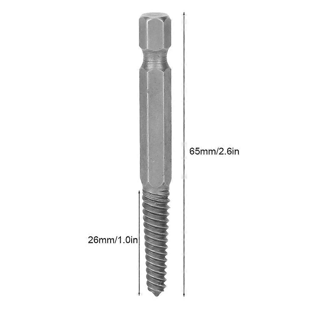 5Pcs 65mm Screw Extractor Broken Damaged Stud Remover Drill Bits Hexagonal Handle High-Speed Steel