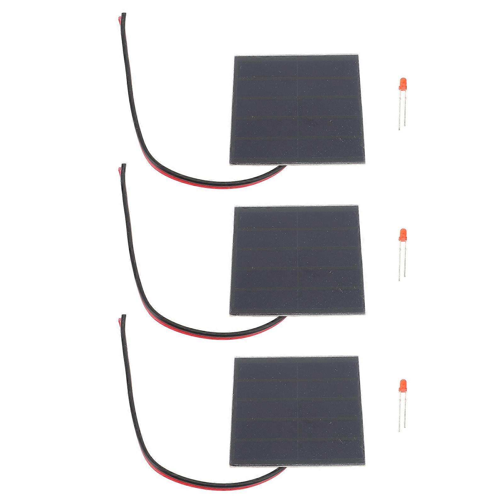 3pcs 1W Professional Small Solar Panel High Efficiency Monocrystalline Silicon DIY Kits for Teaching Devices and Photovoltaic Materials