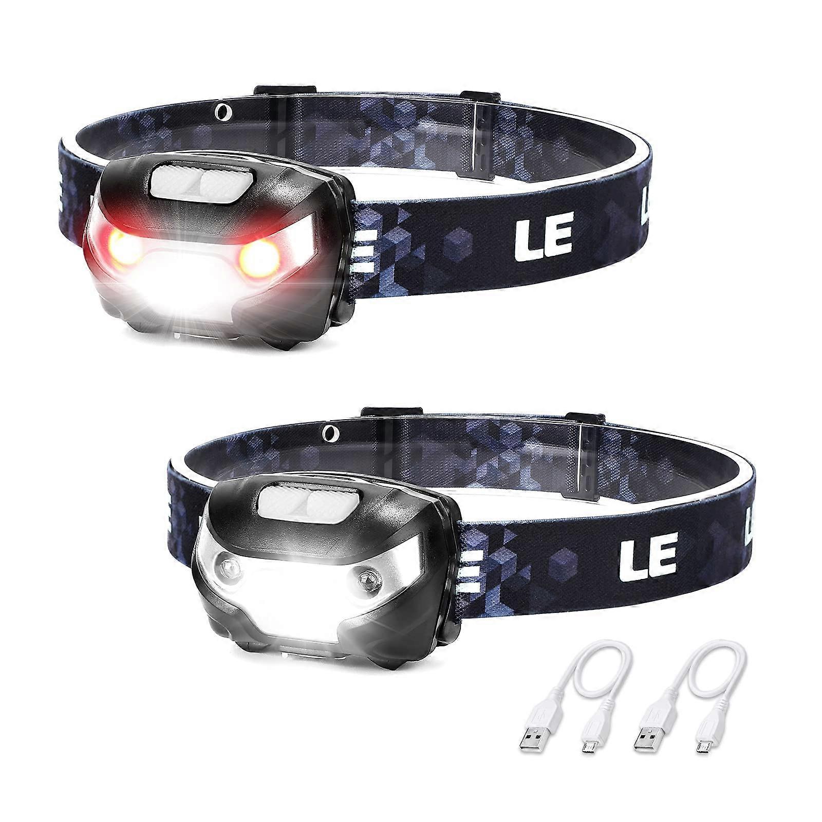 "Lighting So Far LED Headlamp Rechargeable 2 Pack - 5 Mode Super Bright Headlamps for Camping and Hiking"
