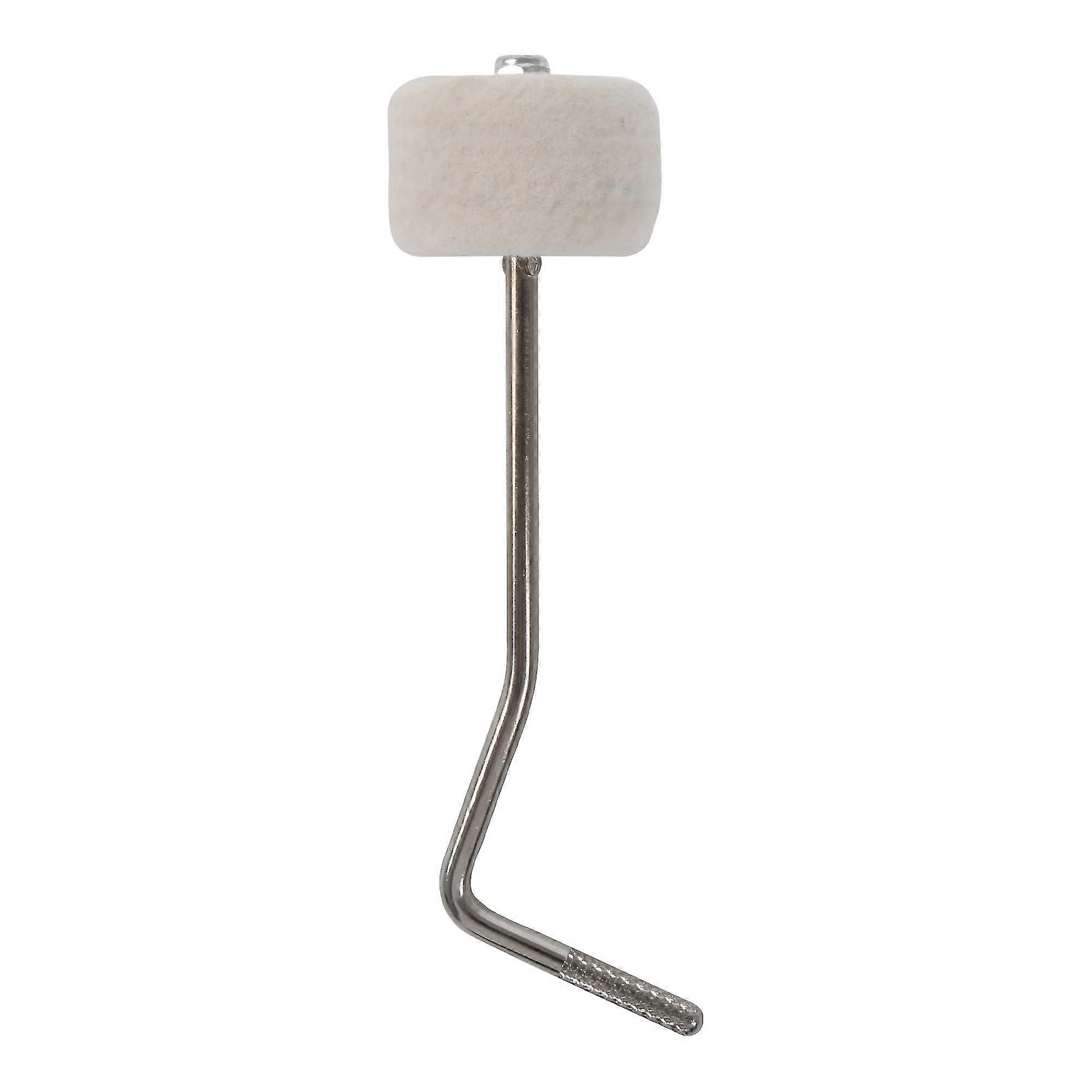 Batedor de Pedal de Bumbo de Baixo de Feltro com Haste Dobrada de Aço Inoxidável de 0,25 Polegadas